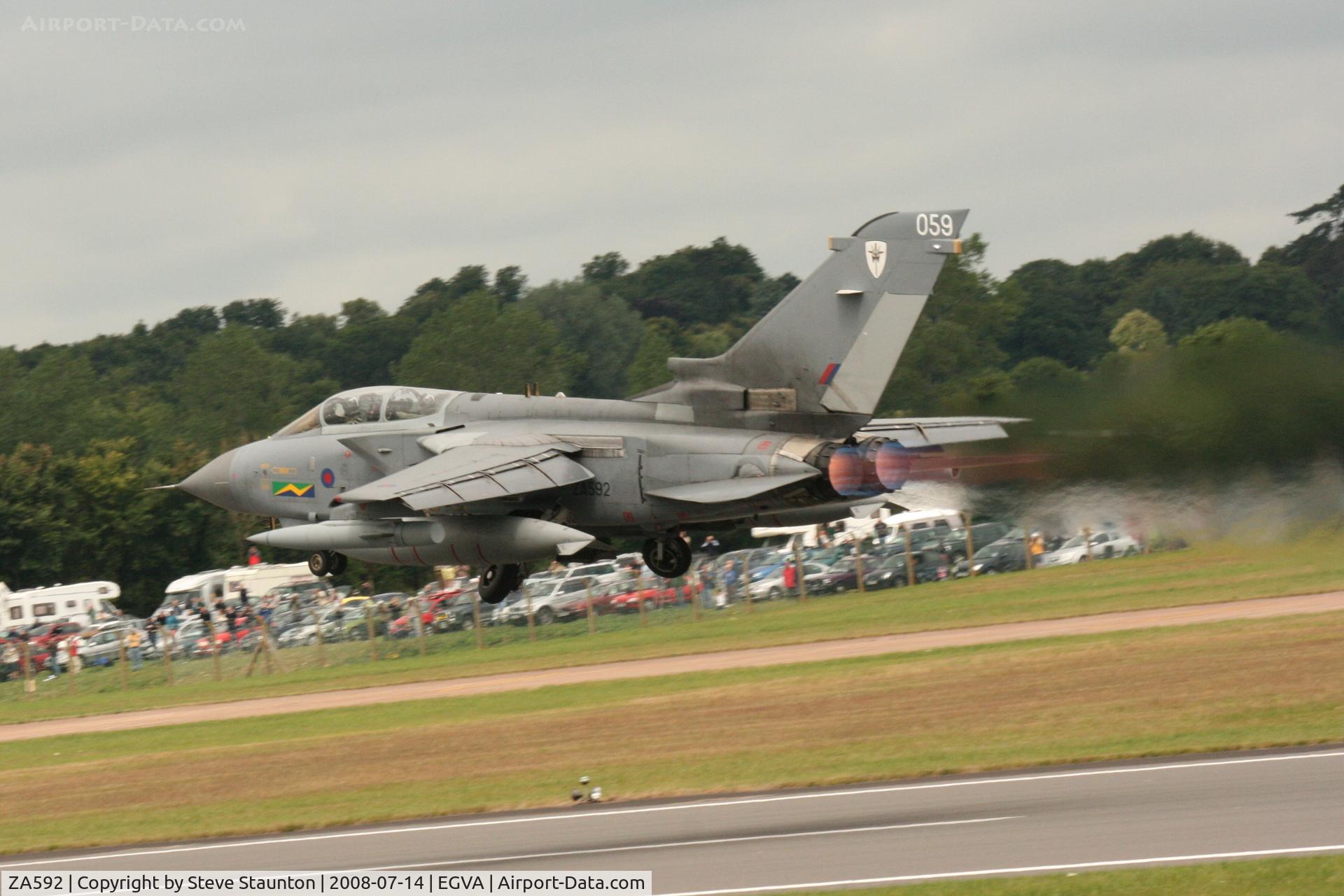 ZA592, 1982 Panavia Tornado GR.4 C/N 105/BS035/3056, Taken at the Royal International Air Tattoo 2008 during arrivals and departures (show days cancelled due to bad weather)