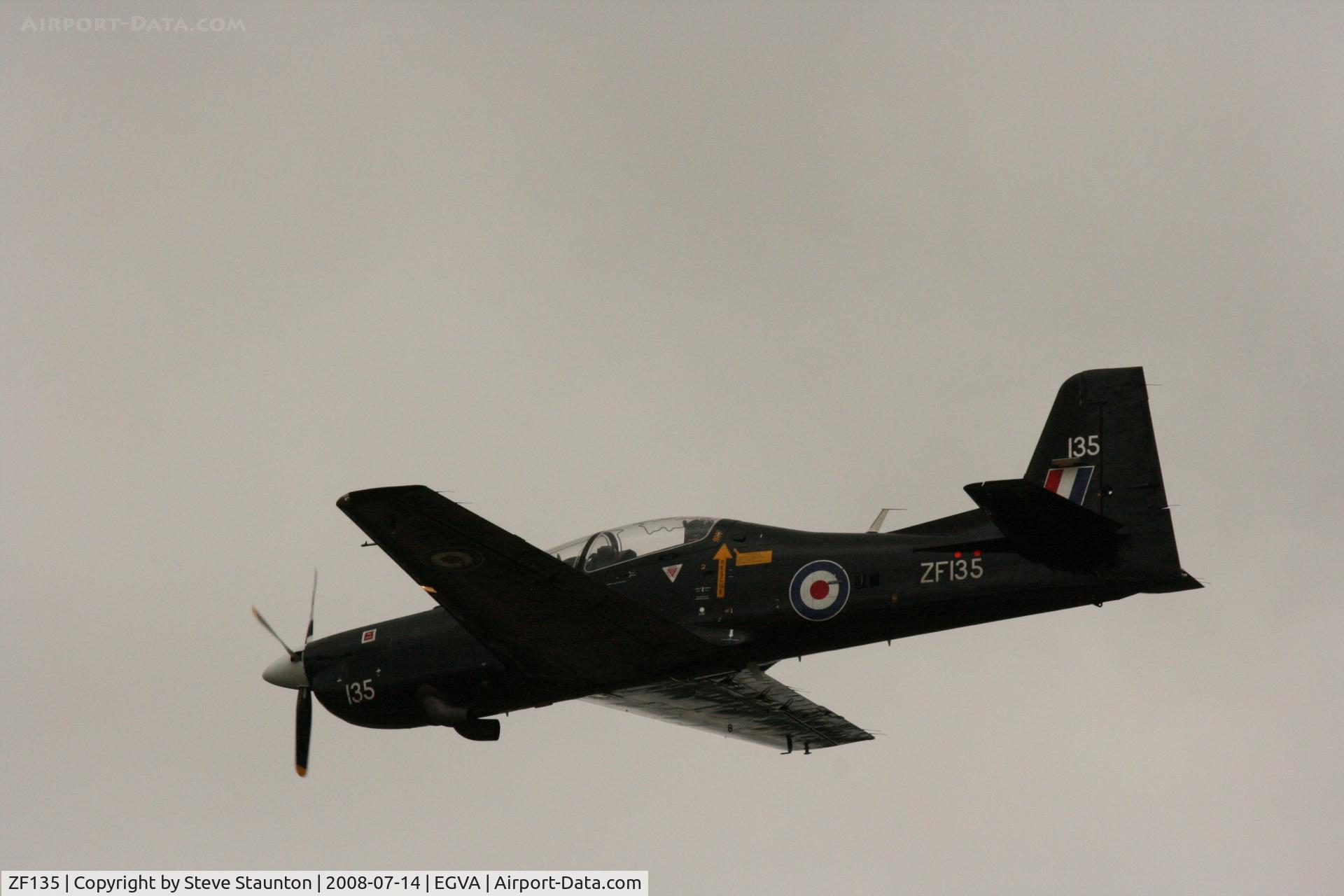 ZF135, 1986 Short S-312 Tucano T1 C/N S001/T1, Taken at the Royal International Air Tattoo 2008 during arrivals and departures (show days cancelled due to bad weather)