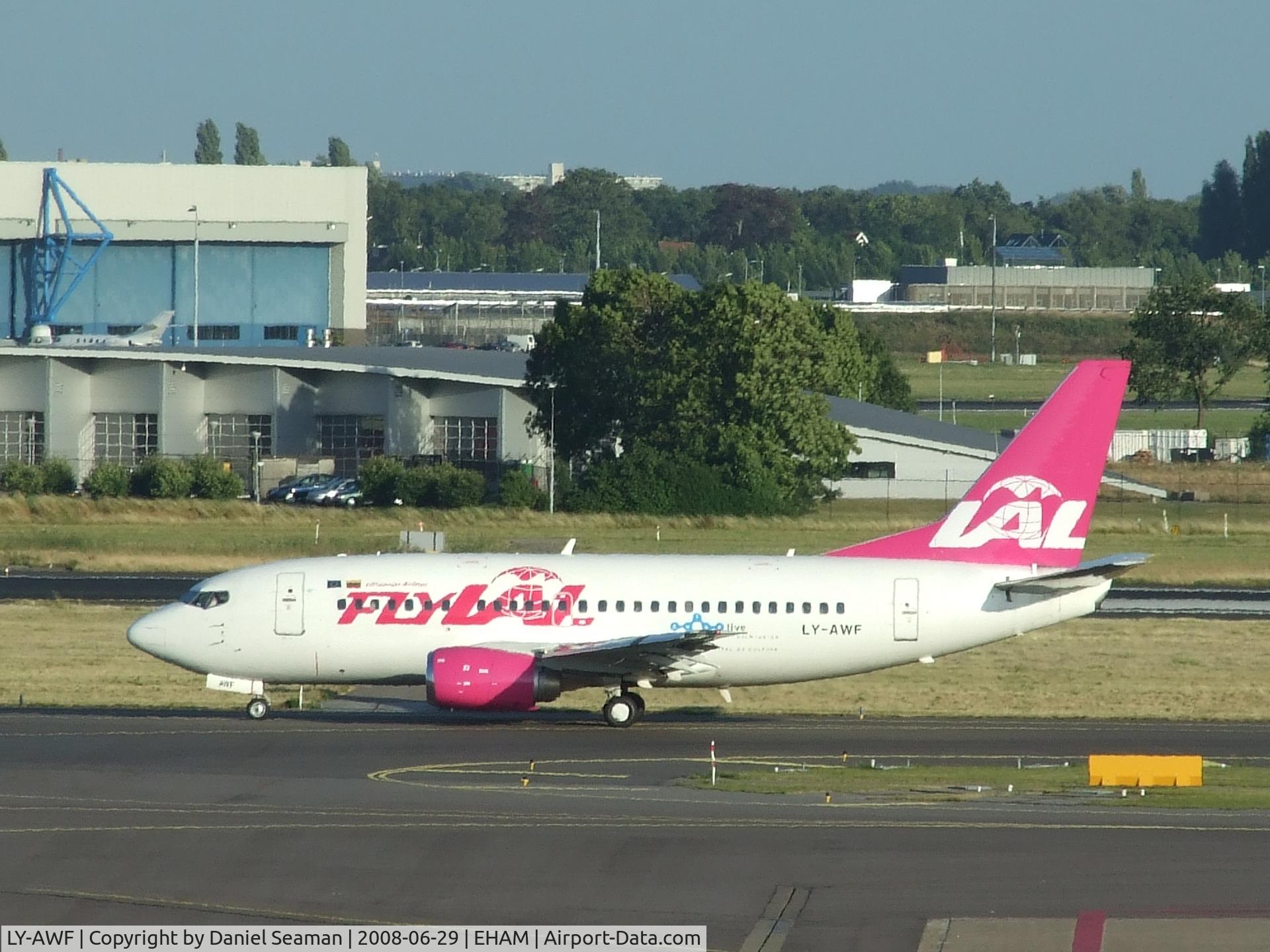 LY-AWF, 1993 Boeing 737-522 C/N 26707, taxing for takeoff