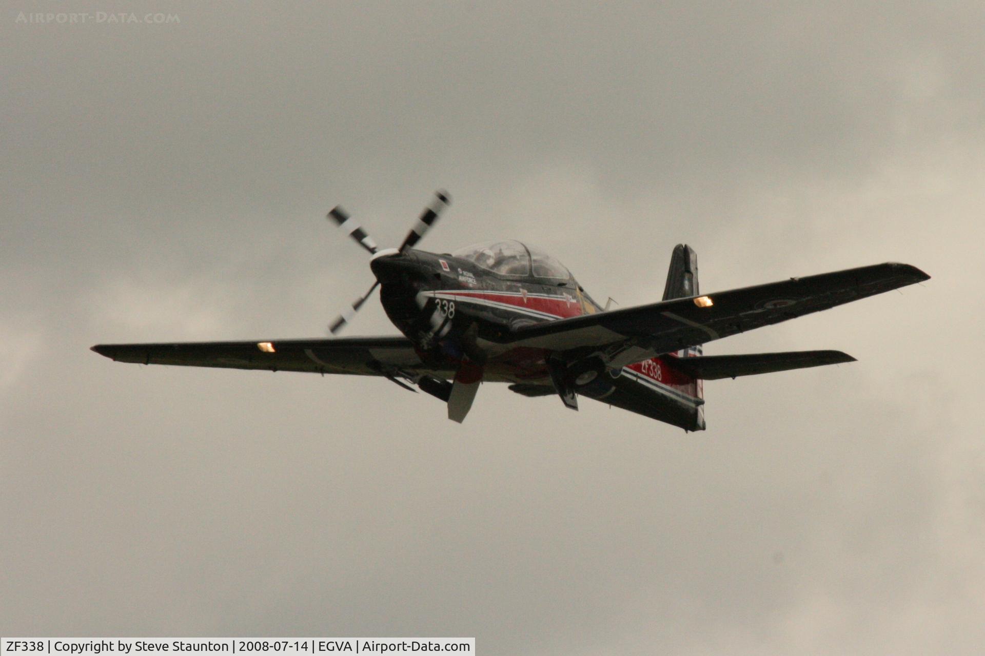 ZF338, 1991 Short S-312 Tucano T1 C/N S102/T73, Taken at the Royal International Air Tattoo 2008 during arrivals and departures (show days cancelled due to bad weather)