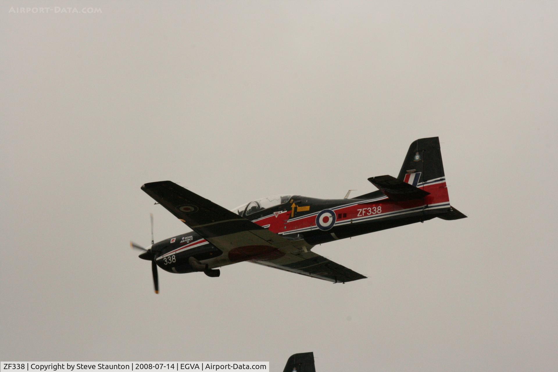 ZF338, 1991 Short S-312 Tucano T1 C/N S102/T73, Taken at the Royal International Air Tattoo 2008 during arrivals and departures (show days cancelled due to bad weather)