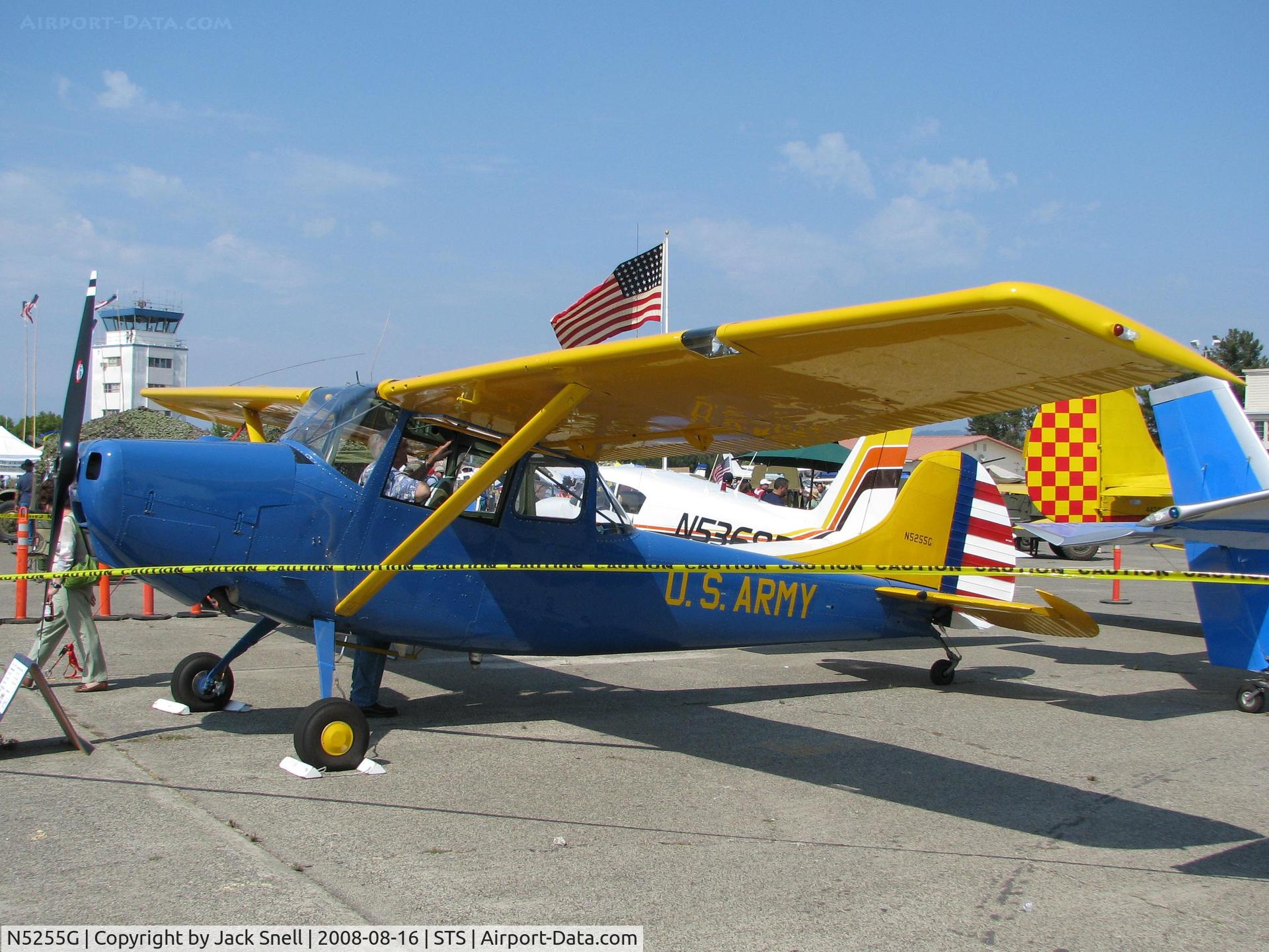 N5255G, 1951 Cessna 305A C/N 22655, Displayed at the 2008 Wings Over Wine Country Air Show