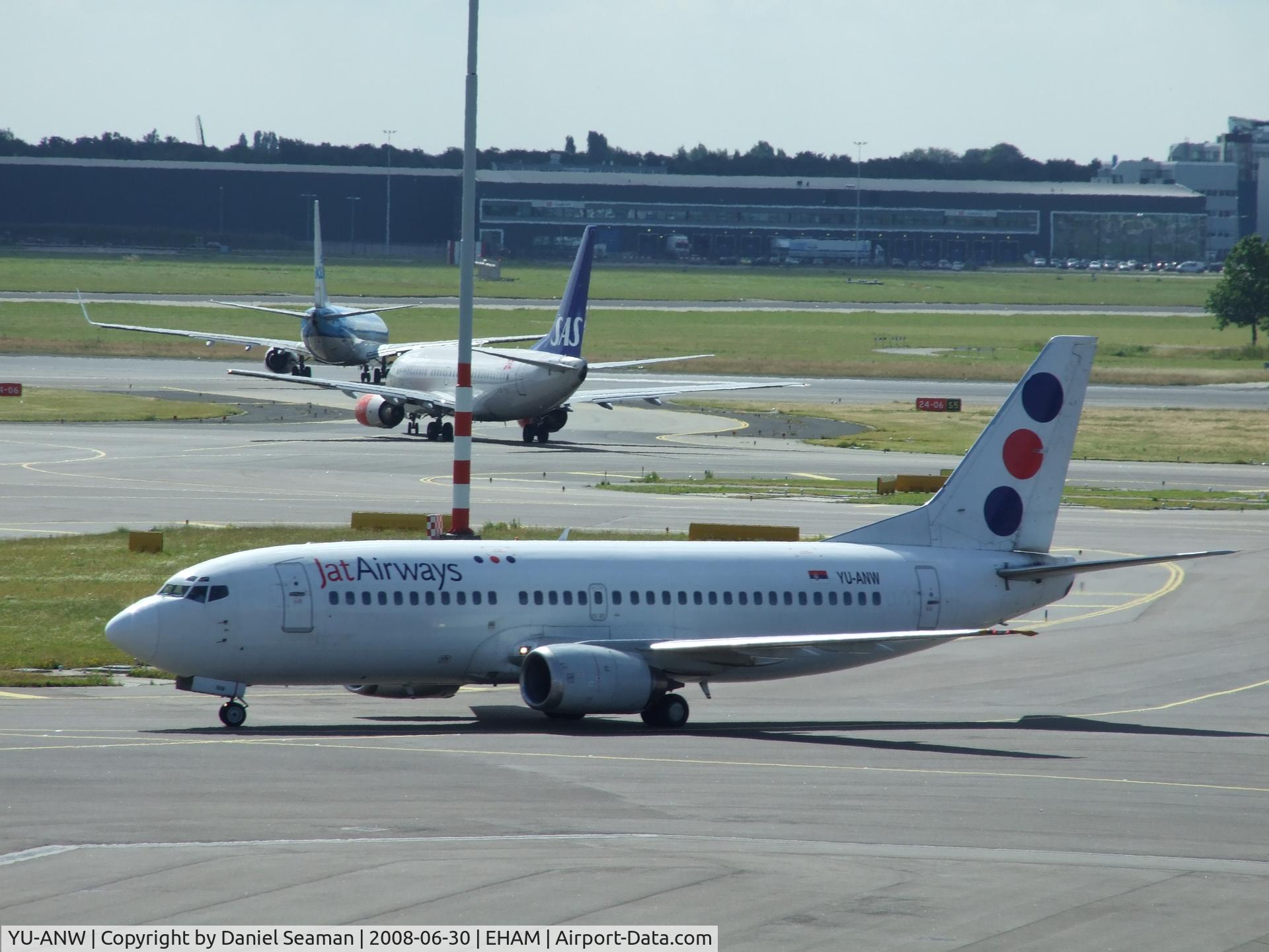 YU-ANW, 1988 Boeing 737-3H9 C/N 24141, taxing for takeoff