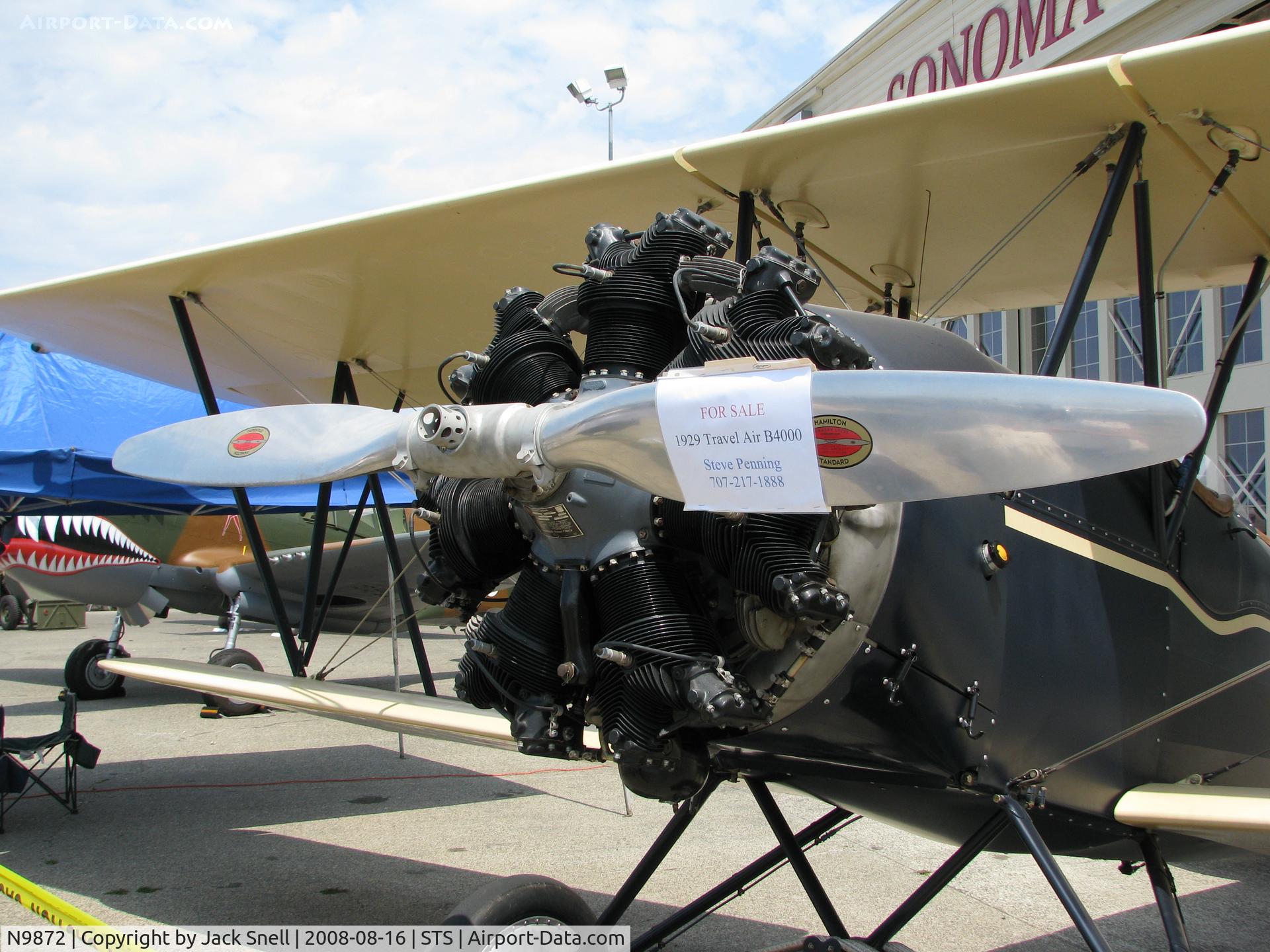 N9872, 1929 Curtiss-Wright Travel Air B-4000 C/N 1059, Displayed at the 2008 Wings Over Wine Country Air Show