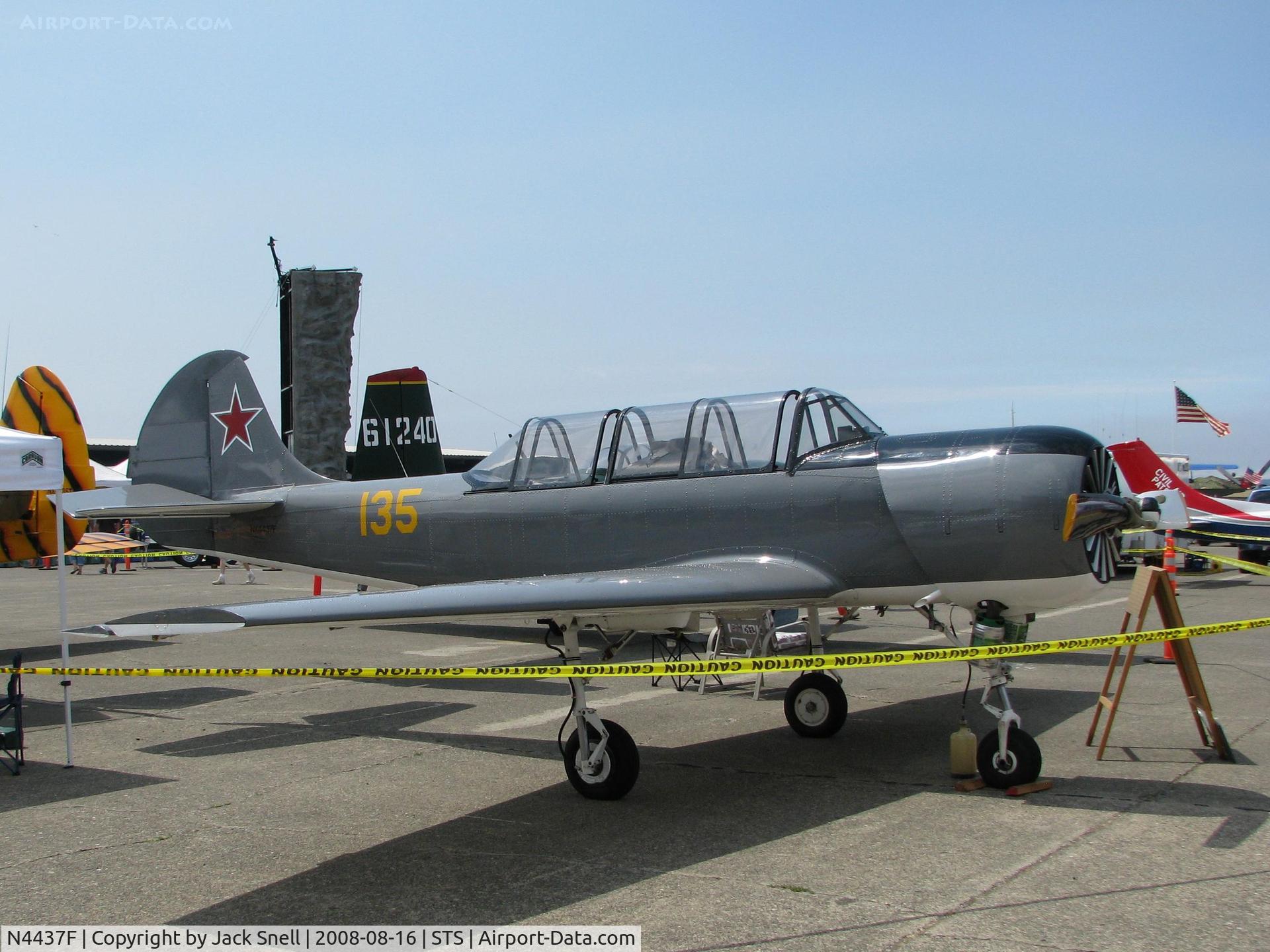 N4437F, 1987 Yakovlev Yak-52 C/N 878203, Displayed at the 2008 Wings Over Wine Country Air Show