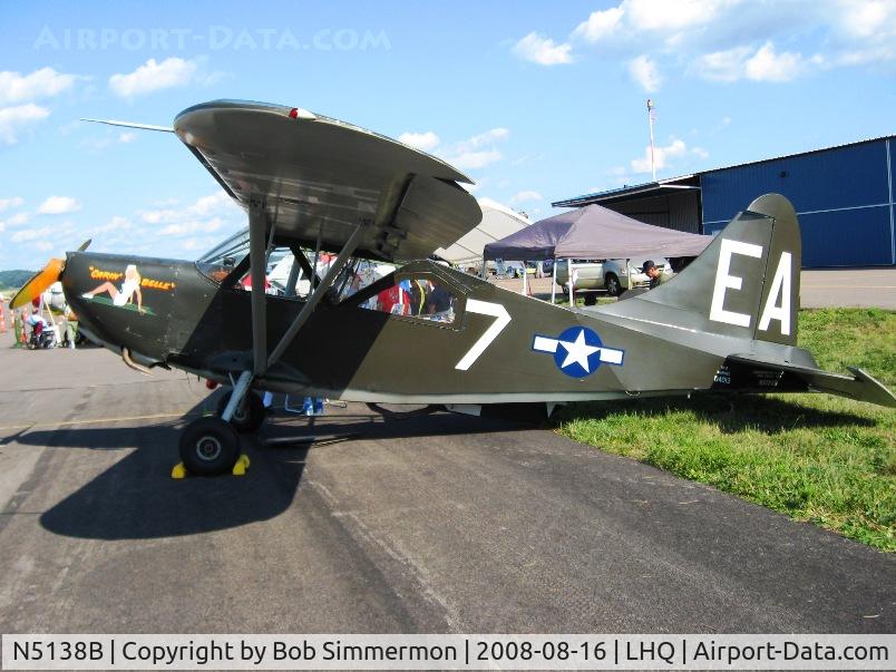 N5138B, 1956 Stinson OY-2 C/N 04013, On display at Wings of Victory airshow - Lancaster, Ohio