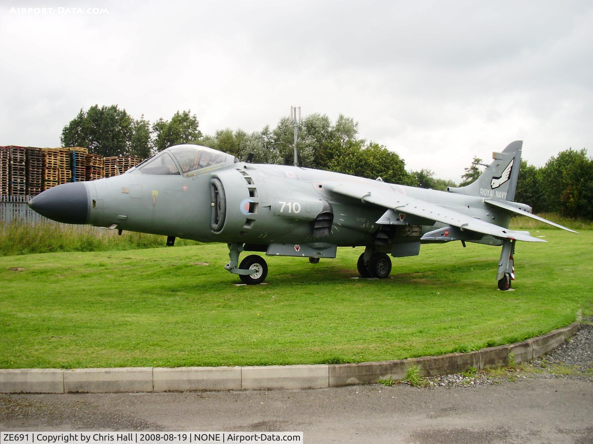 ZE691, 1987 British Aerospace Sea Harrier F/A.2 C/N B50/P19, Sea Harrier FA2 now in private hands and on display in Winsford, Cheshire, UK
