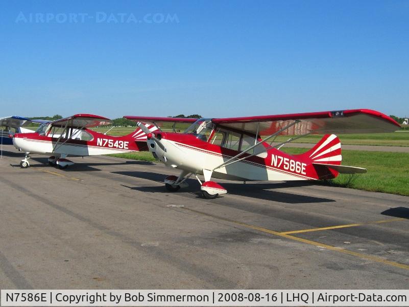 N7586E, 1958 Champion 7EC C/N 7EC-680, On the ramp next to N7543E at Lancaster, Ohio