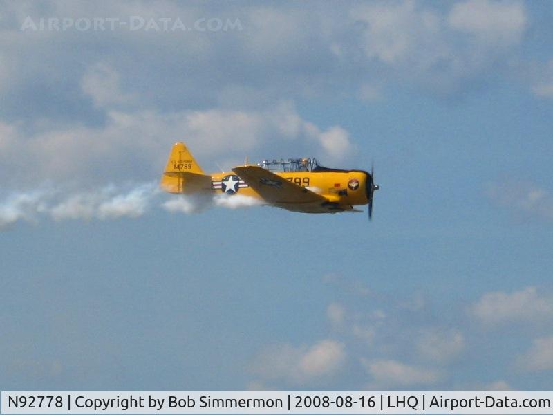 N92778, North American AT-6G Texan C/N 182-486 (51-14799), Performing at the Wings of Victory airshow - Lancaster, Ohio