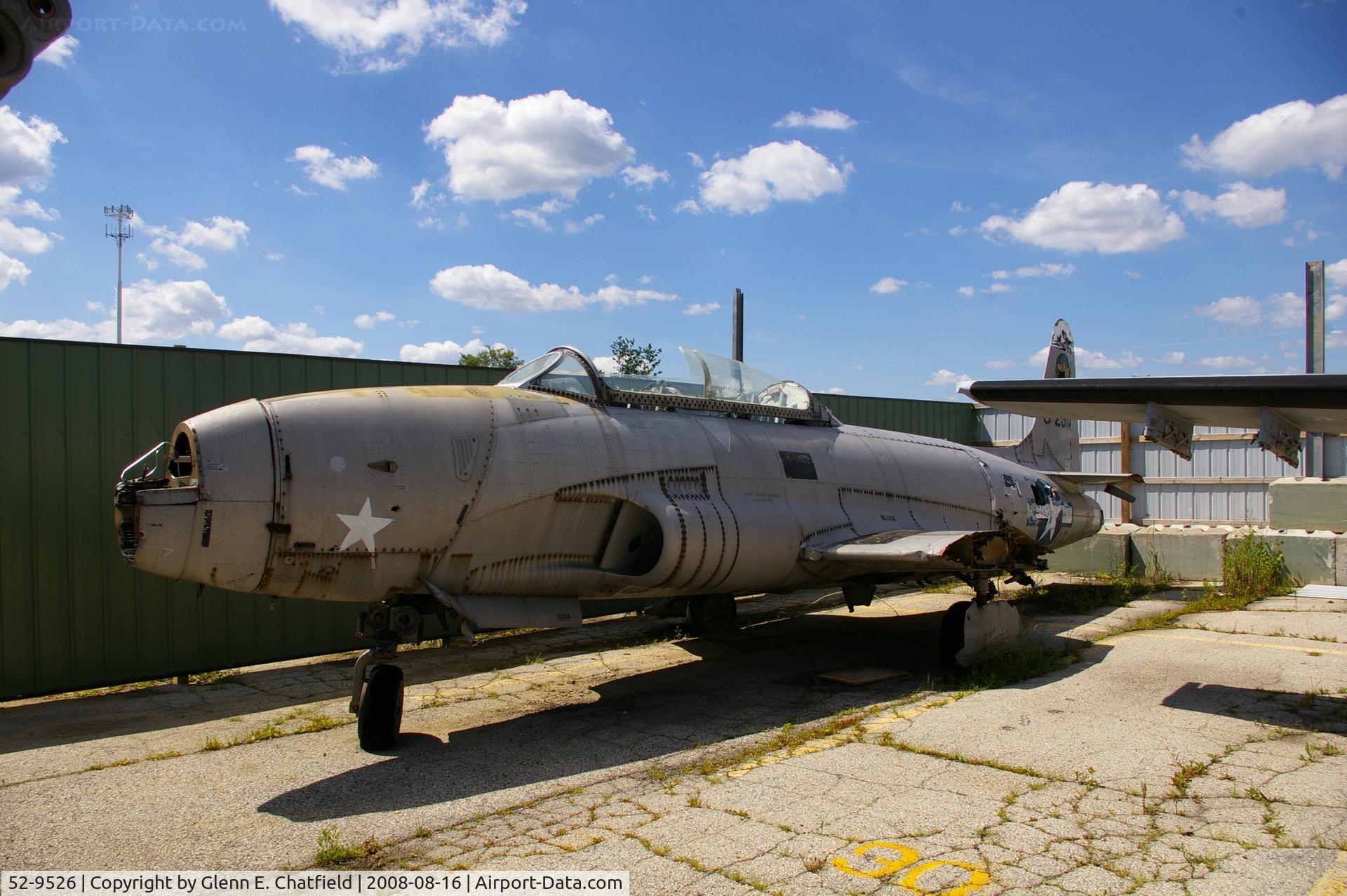 52-9526, 1952 Lockheed T-33A-1-LO Shooting Star C/N 580-7661, At the Russell Military Museum, Russell, IL.  Has tail of 52-9141