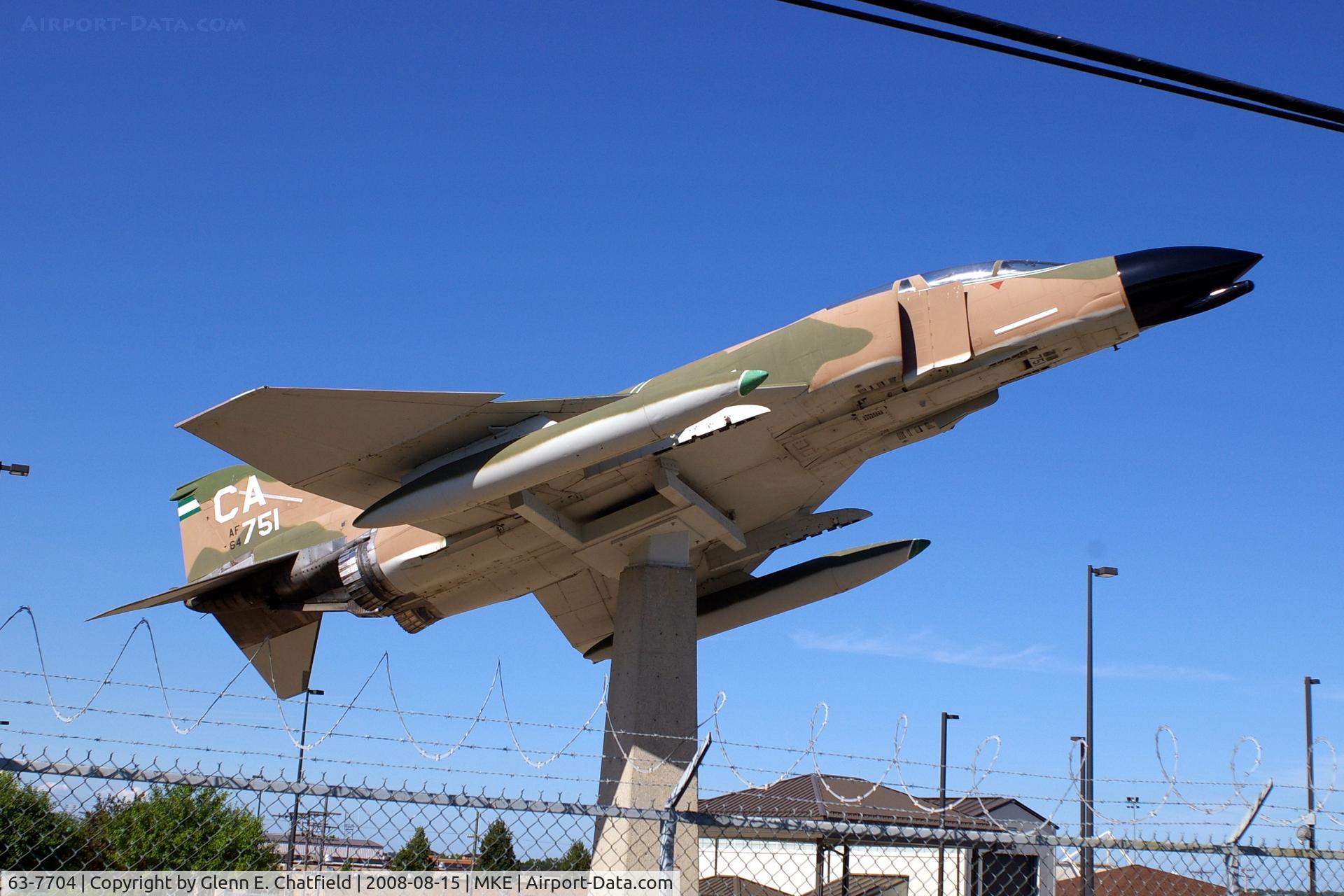 63-7704, 1963 McDonnell F-4C-21-MC Phantom II C/N 848, In front of the Air Force Reserve at the south side of the airport