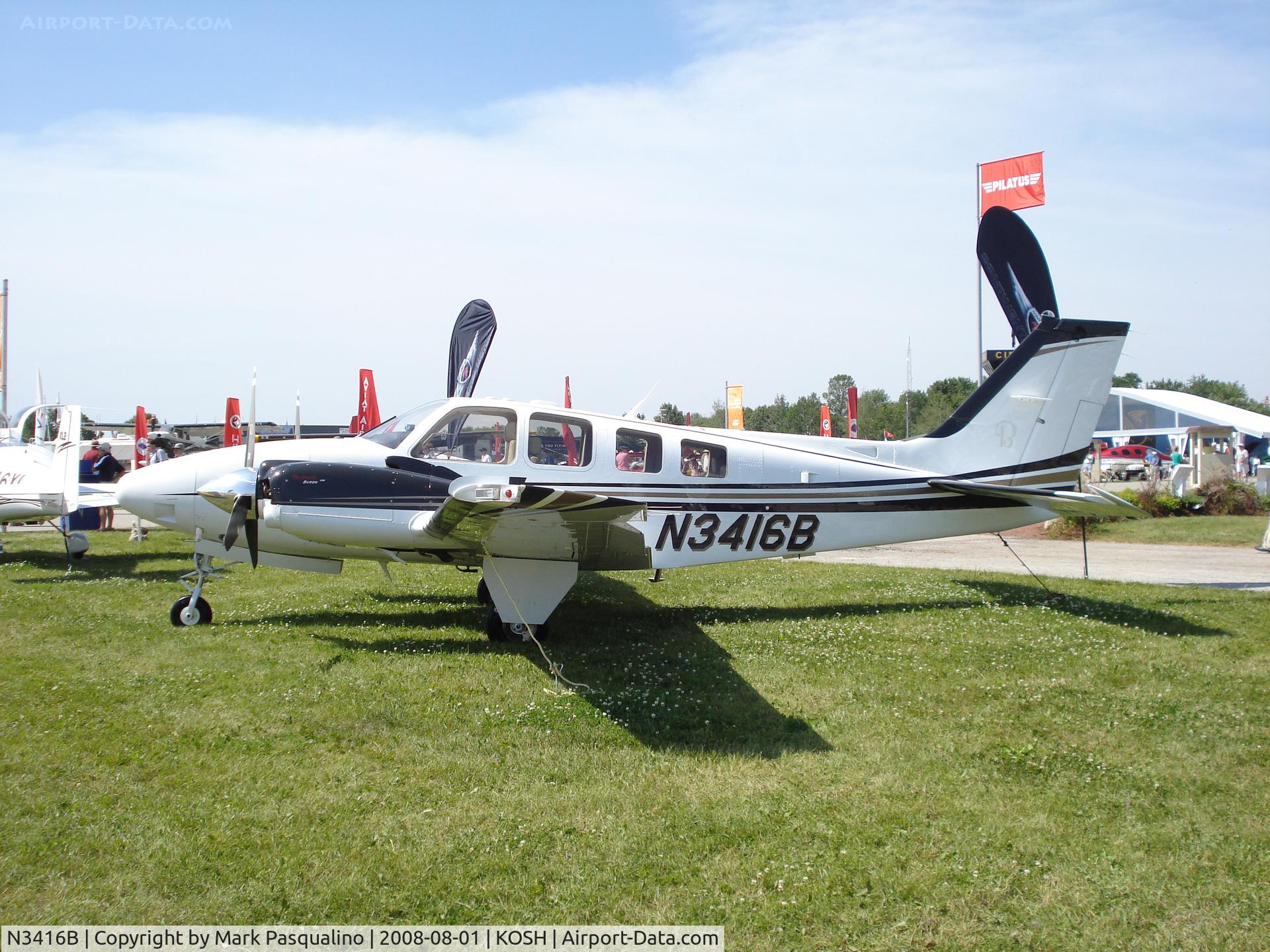 N3416B, 2008 Hawker Beechcraft Corp G58 Baron C/N TH-2216, Beech G58