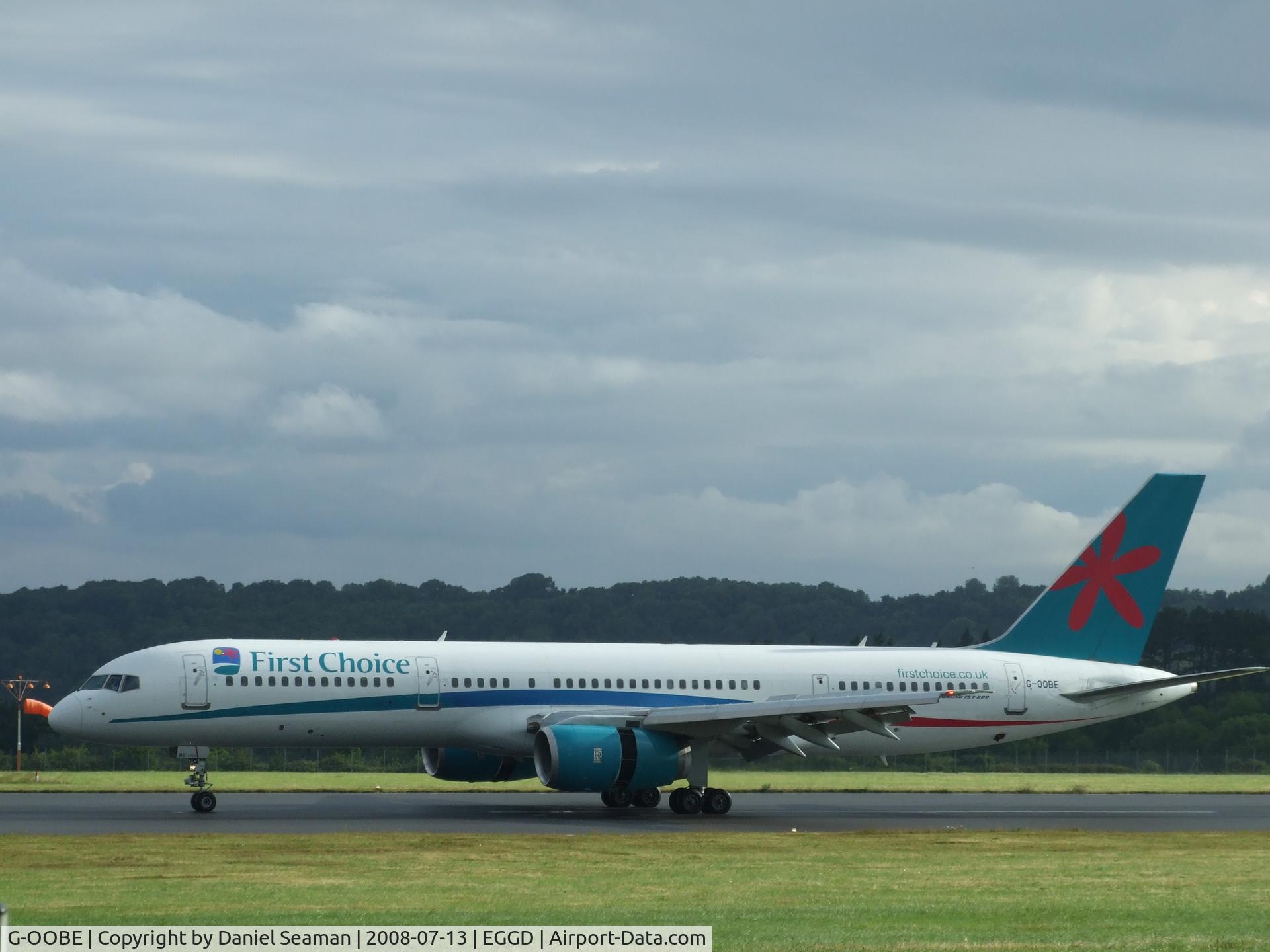 G-OOBE, 2003 Boeing 757-28A C/N 33100, slowing runway 27