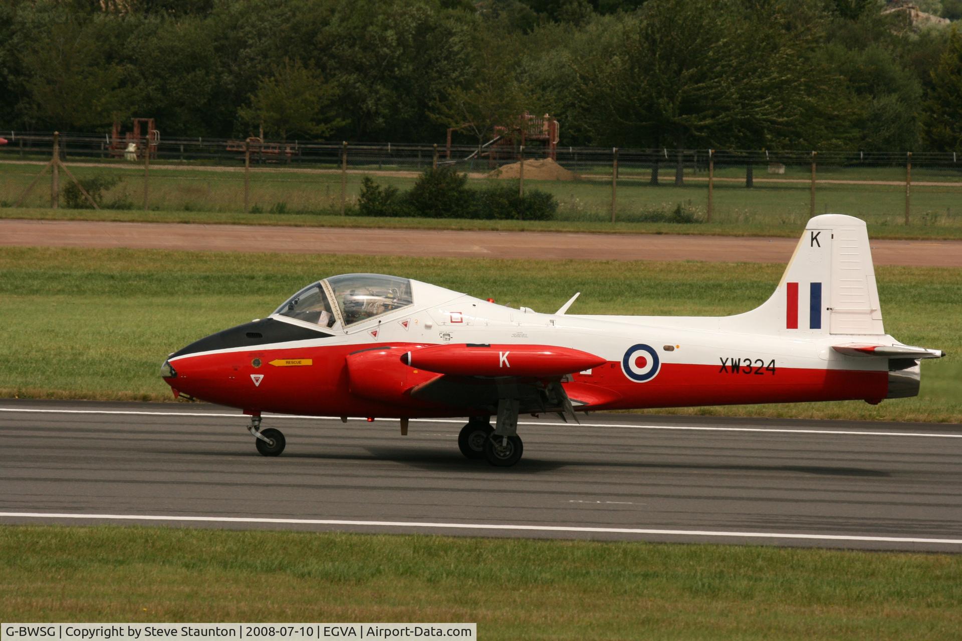 G-BWSG, 1970 BAC 84 Jet Provost T.5 C/N EEP/JP/988, Taken at the Royal International Air Tattoo 2008 during arrivals and departures (show days cancelled due to bad weather)