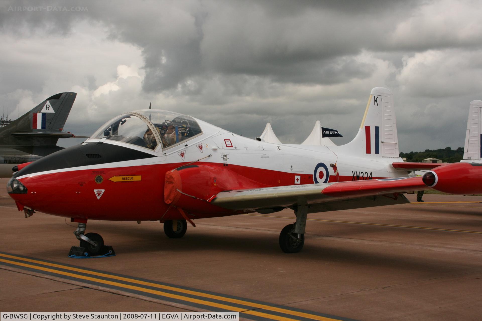 G-BWSG, 1970 BAC 84 Jet Provost T.5 C/N EEP/JP/988, Taken at the Royal International Air Tattoo 2008 during arrivals and departures (show days cancelled due to bad weather)