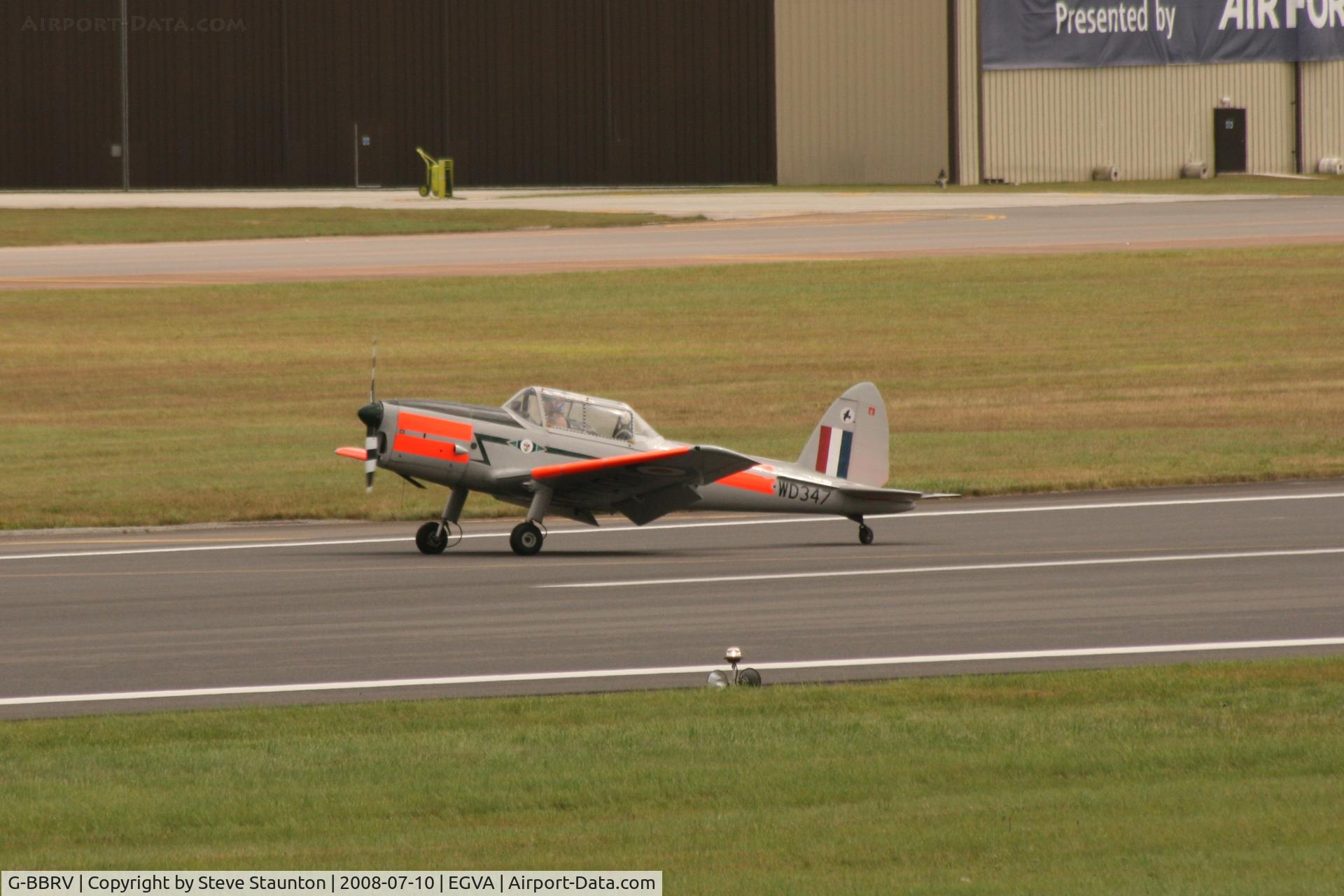 G-BBRV, 1951 De Havilland DHC-1 Chipmunk T.10 C/N C1/0284, Taken at the Royal International Air Tattoo 2008 during arrivals and departures (show days cancelled due to bad weather)