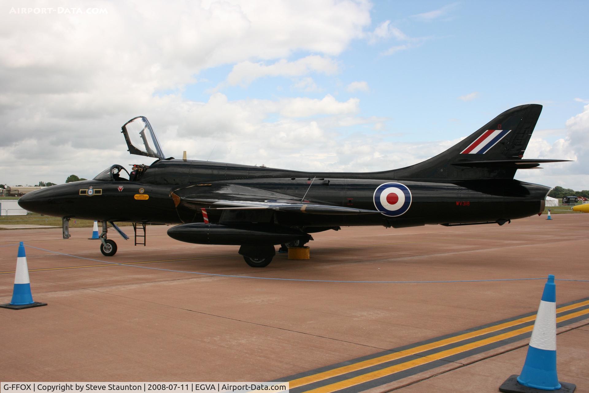 G-FFOX, 1955 Hawker Hunter T.7B C/N 41H-670792, Taken at the Royal International Air Tattoo 2008 during arrivals and departures (show days cancelled due to bad weather)