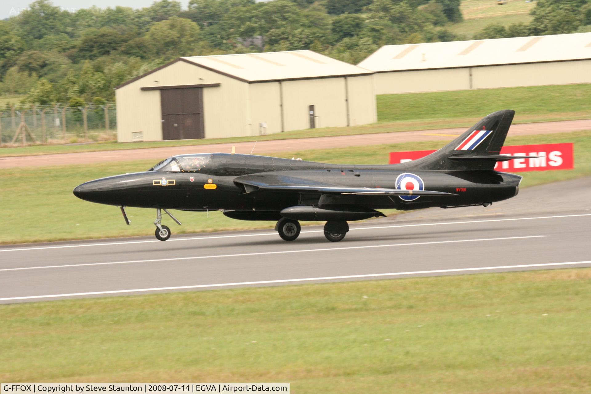 G-FFOX, 1955 Hawker Hunter T.7B C/N 41H-670792, Taken at the Royal International Air Tattoo 2008 during arrivals and departures (show days cancelled due to bad weather)