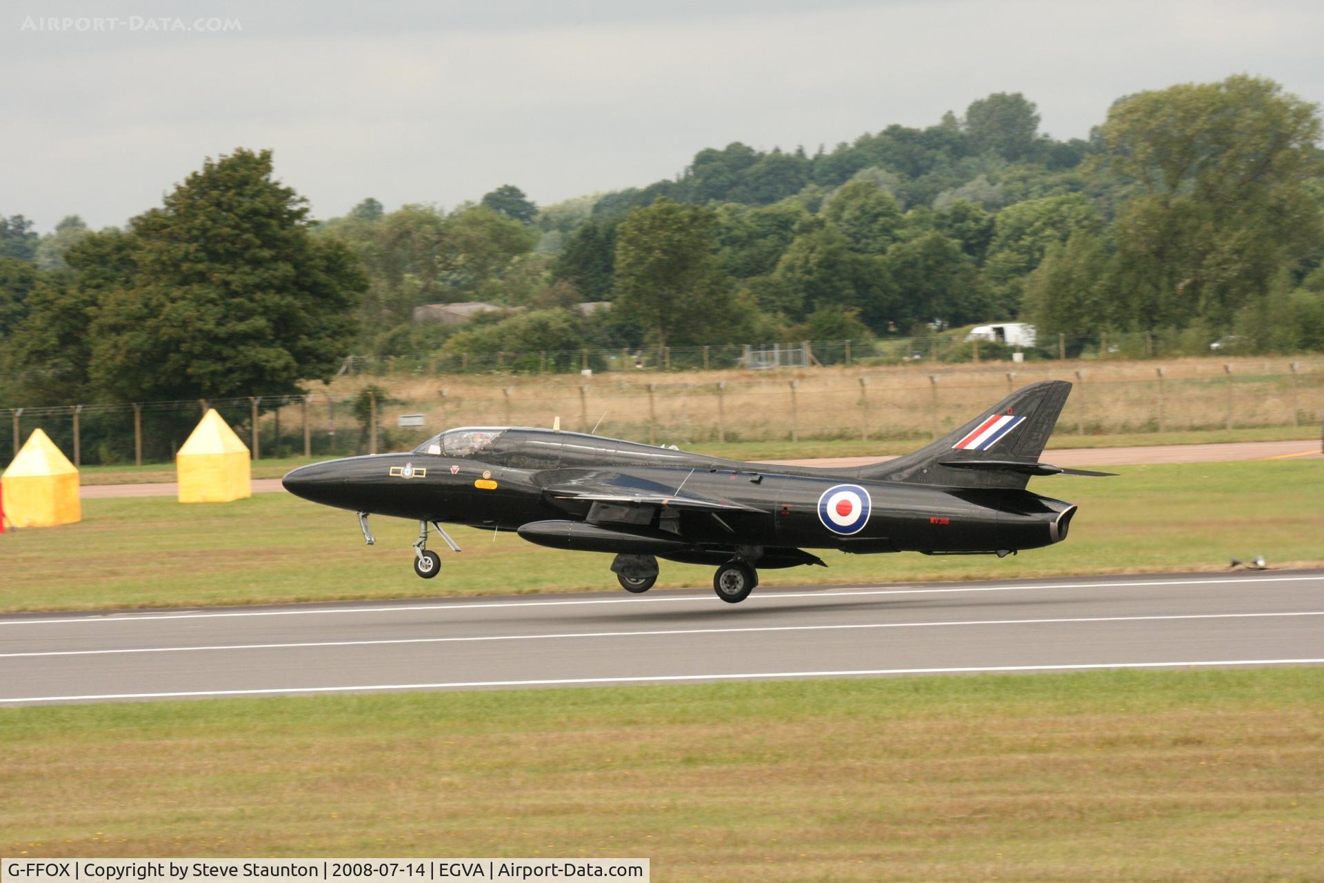 G-FFOX, 1955 Hawker Hunter T.7B C/N 41H-670792, Taken at the Royal International Air Tattoo 2008 during arrivals and departures (show days cancelled due to bad weather)