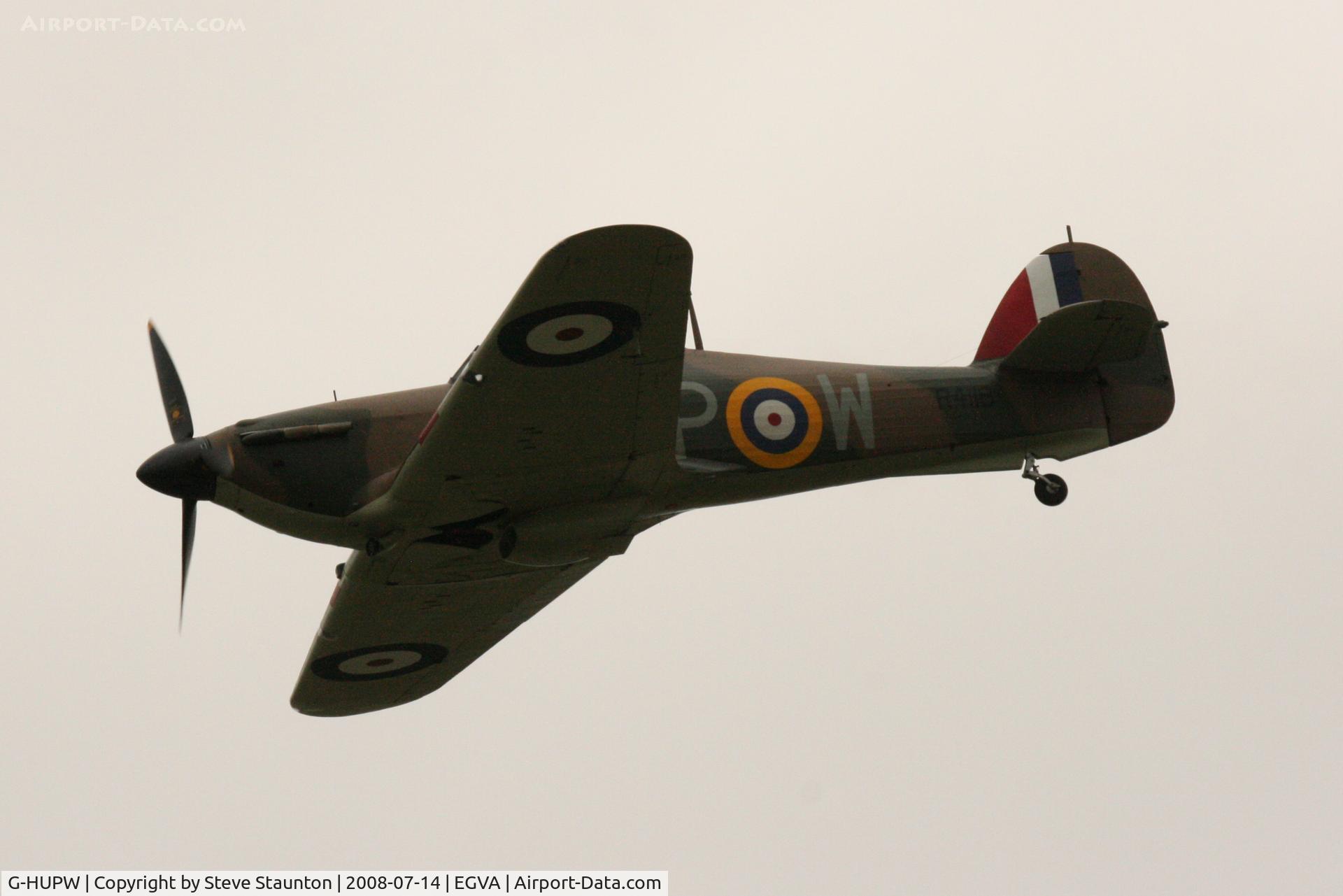 G-HUPW, 1940 Hawker Hurricane I C/N G592301, Taken at the Royal International Air Tattoo 2008 during arrivals and departures (show days cancelled due to bad weather)