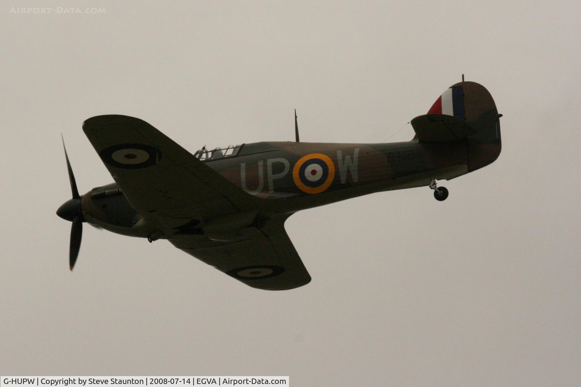 G-HUPW, 1940 Hawker Hurricane I C/N G592301, Taken at the Royal International Air Tattoo 2008 during arrivals and departures (show days cancelled due to bad weather)