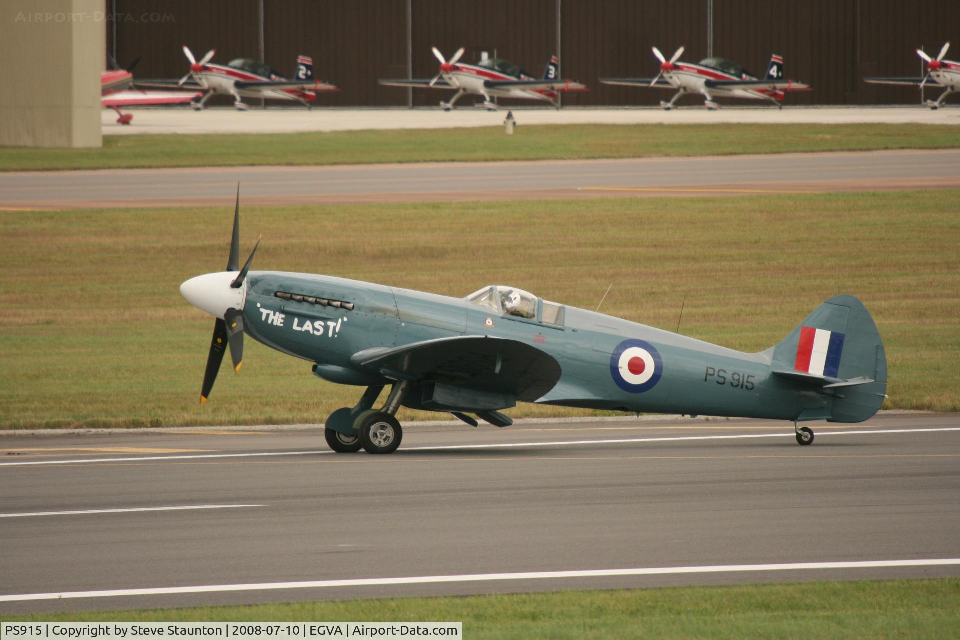 PS915, 1945 Supermarine 389 Spitfire PR.XIX C/N 6S/585121, Taken at the Royal International Air Tattoo 2008 during arrivals and departures (show days cancelled due to bad weather)