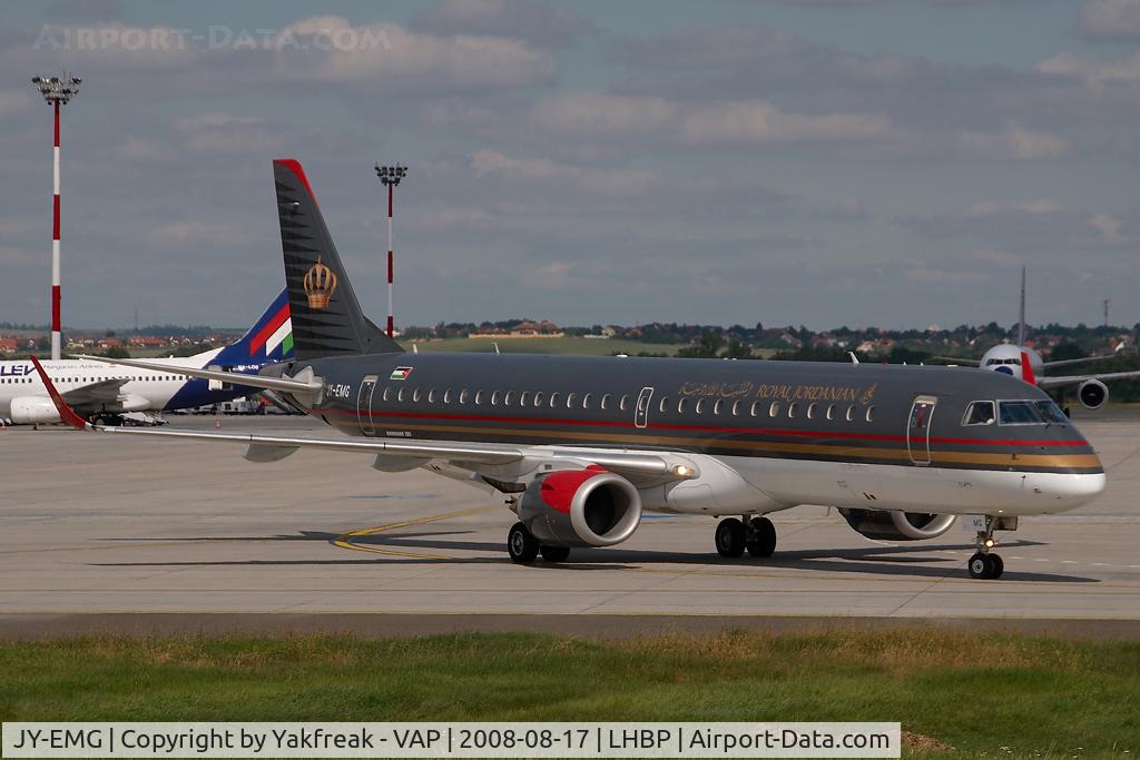 JY-EMG, 2007 Embraer 195LR (ERJ-190-200LR) C/N 19000088, Royal Jordanian Embraer 195