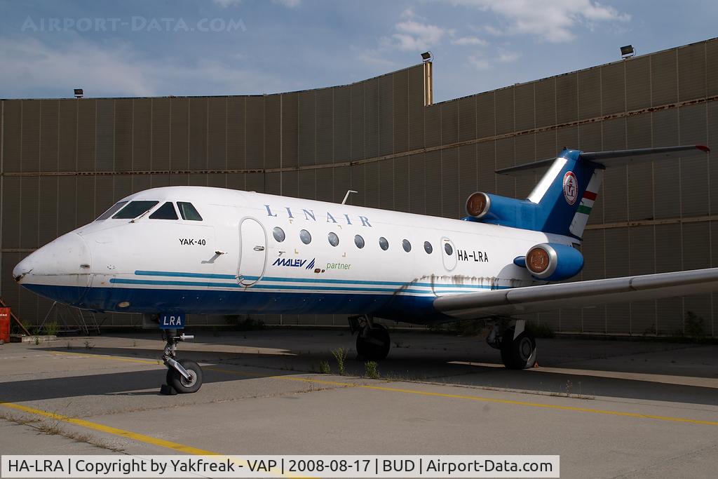 HA-LRA, 1974 Yakovlev Yak-40 C/N 9440837, Linair Yakovlev 40