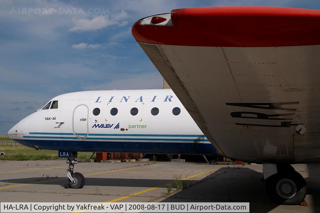 HA-LRA, 1974 Yakovlev Yak-40 C/N 9440837, Linair Yakovlev 40