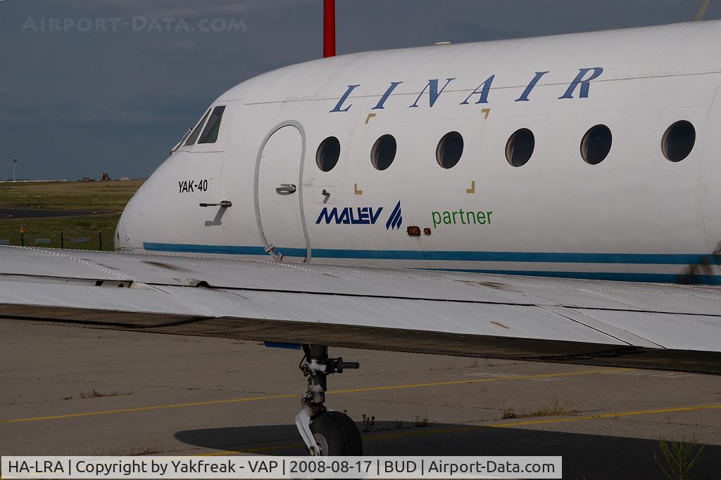 HA-LRA, 1974 Yakovlev Yak-40 C/N 9440837, Linair Yakovlev 40