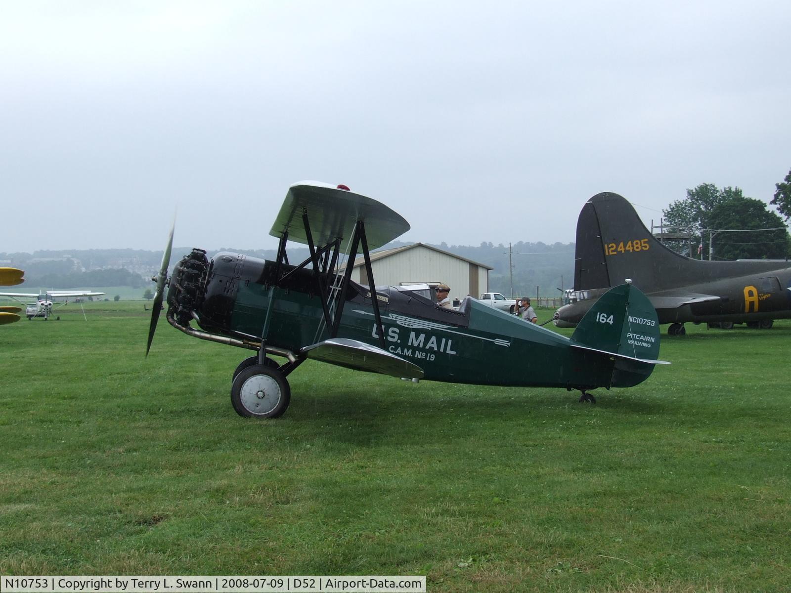N10753, 1931 Pitcairn PA-8 Super Mailwing C/N 164, Taxing for photos at Geneseo