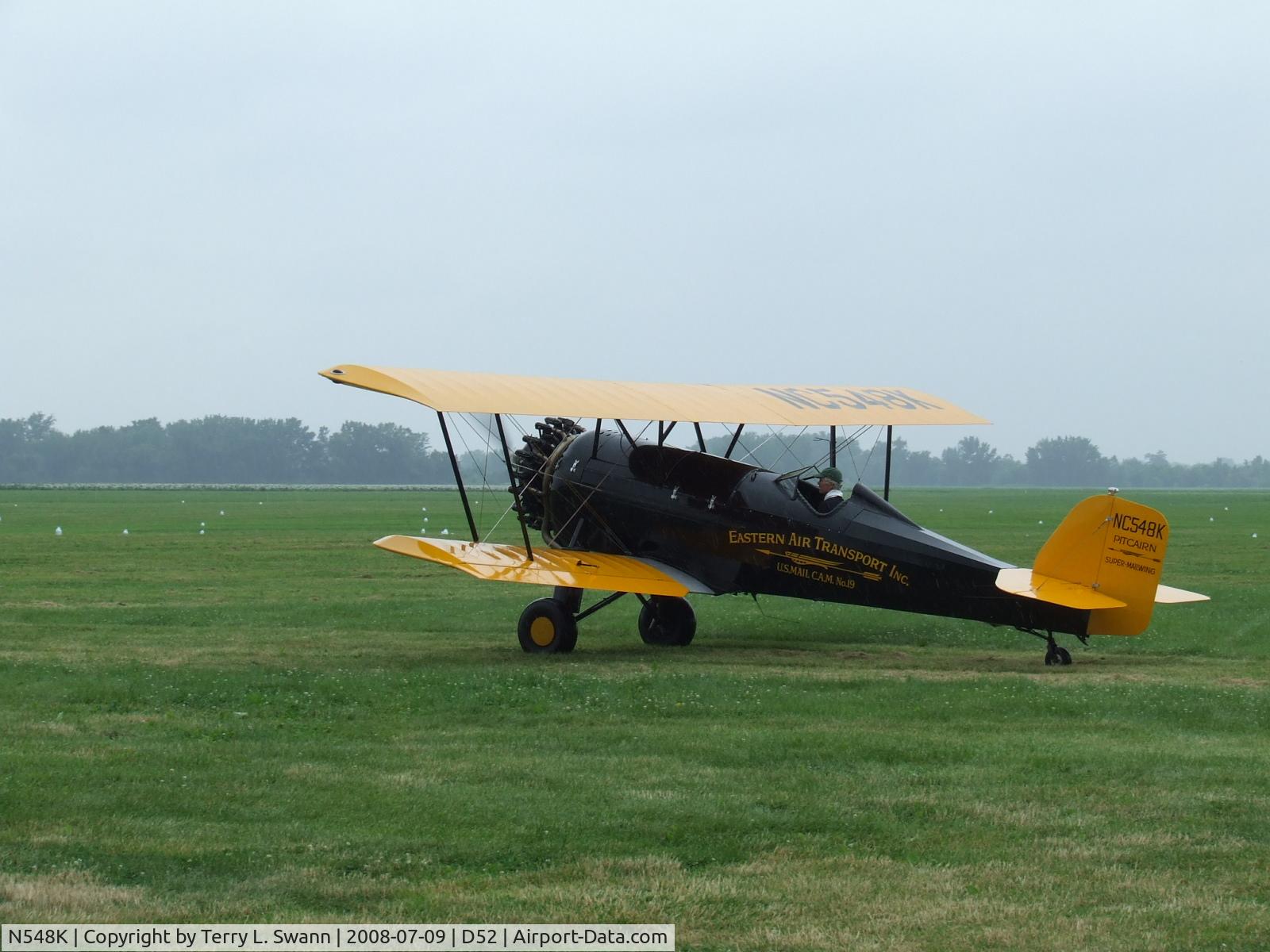 N548K, 1929 Pitcairn PA-6 Super Mailwing C/N 48, Taxing for pictures at Geneseo
