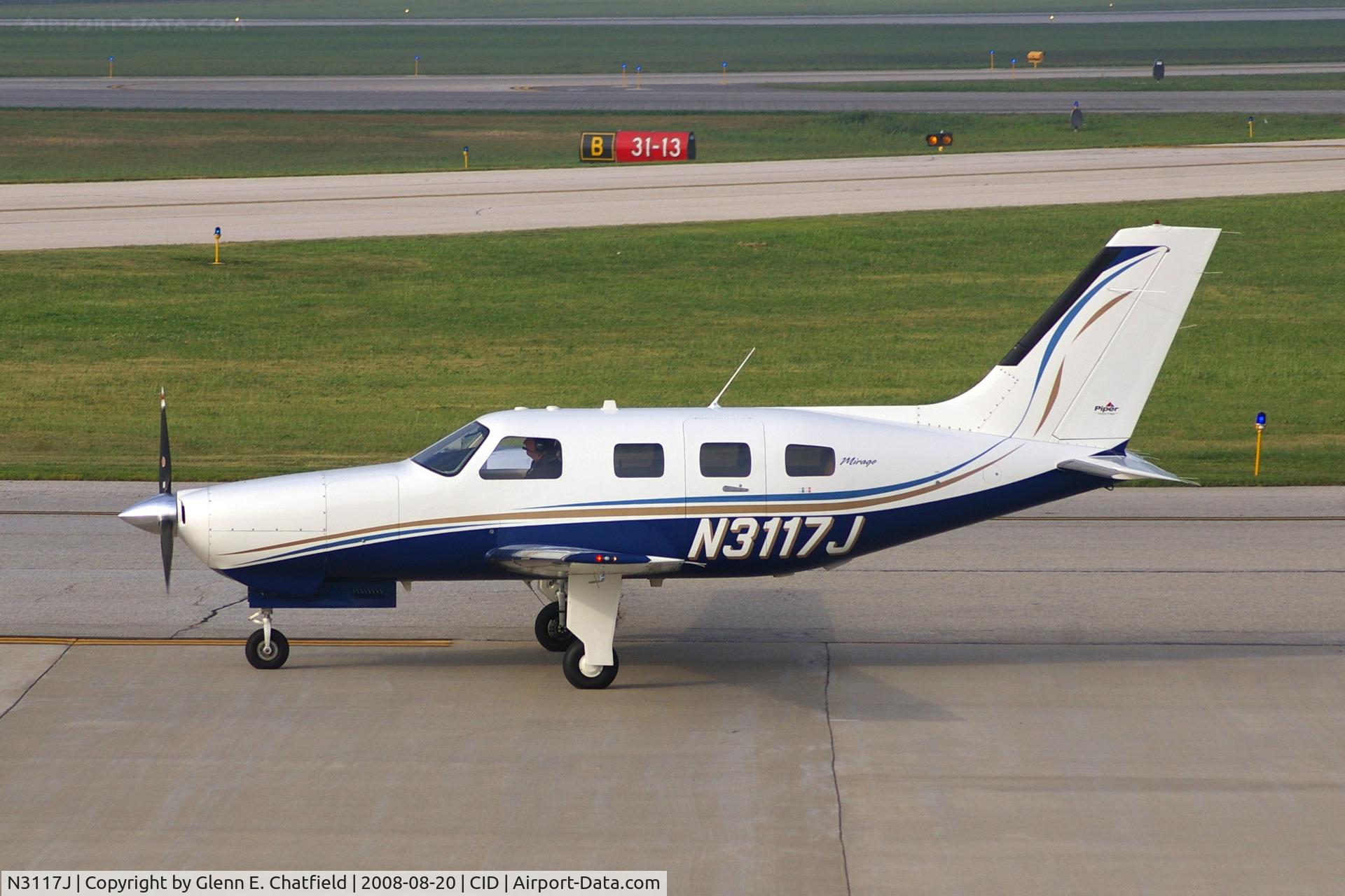 N3117J, 2005 Piper PA-46-350P Malibu Mirage C/N 4636366, Taxiing to Runway 27 for departure.