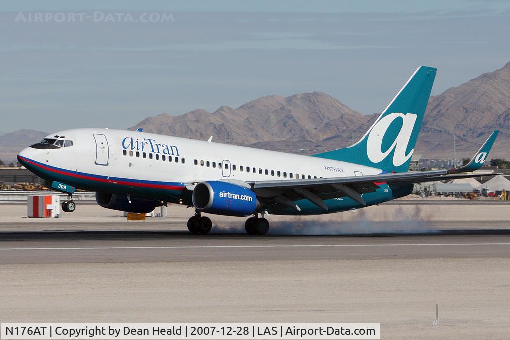 N176AT, 2005 Boeing 737-76N C/N 32654, AirTran Airways N176AT (FLT TRS775) from Hartsfield-Jackson Atlanta Int'l (KATL) landing on RWY 25L.