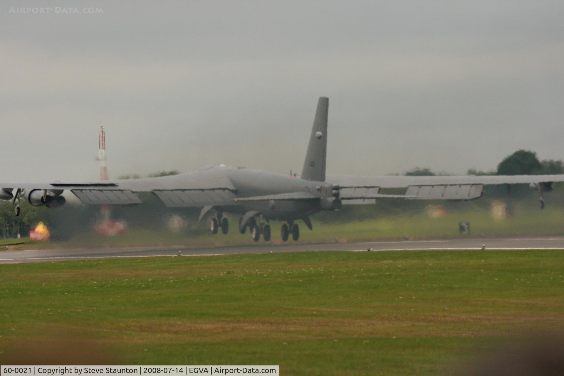 60-0021, 1960 Boeing B-52H Stratofortress C/N 464386, Taken at the Royal International Air Tattoo 2008 during arrivals and departures (show days cancelled due to bad weather)