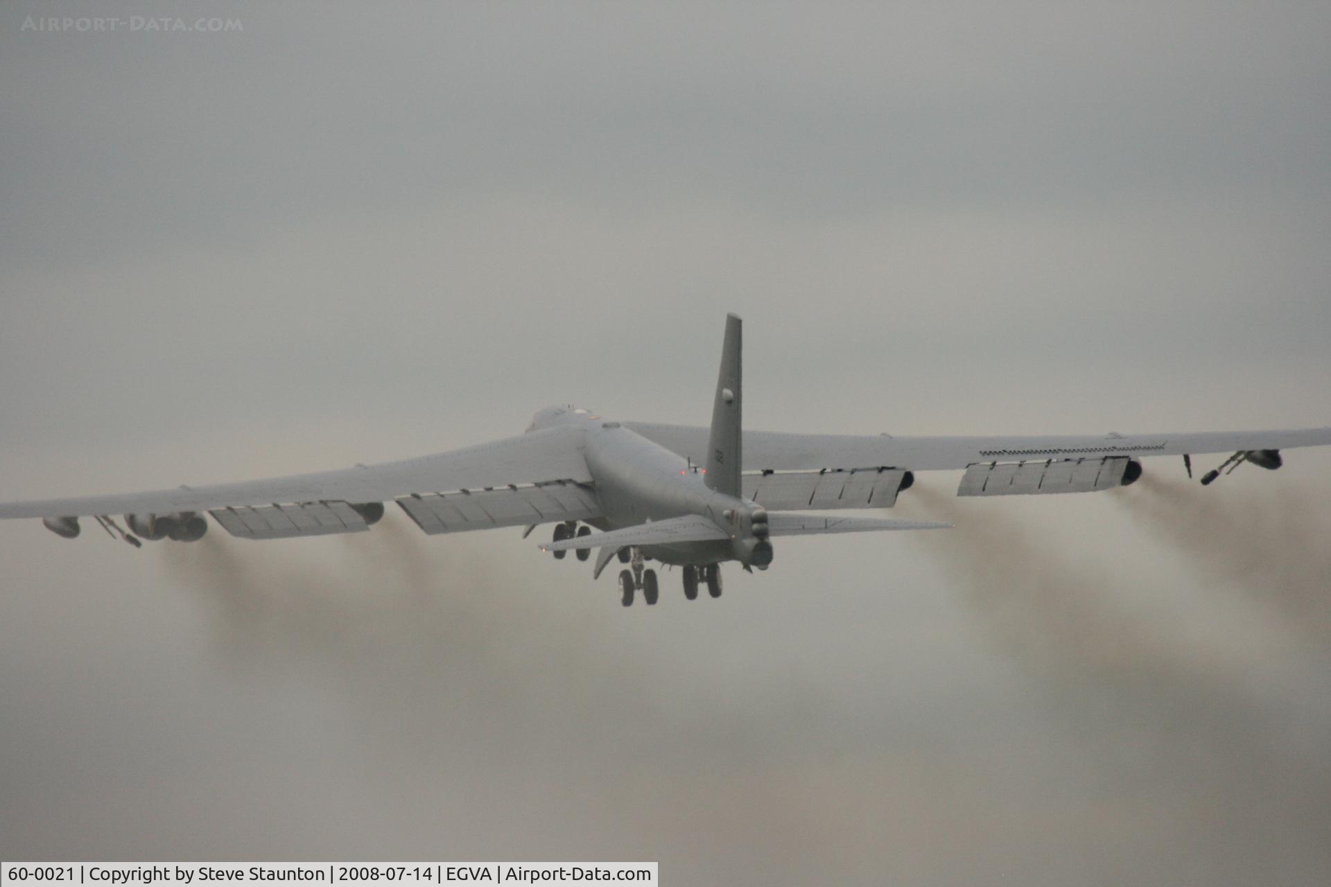 60-0021, 1960 Boeing B-52H Stratofortress C/N 464386, Taken at the Royal International Air Tattoo 2008 during arrivals and departures (show days cancelled due to bad weather)