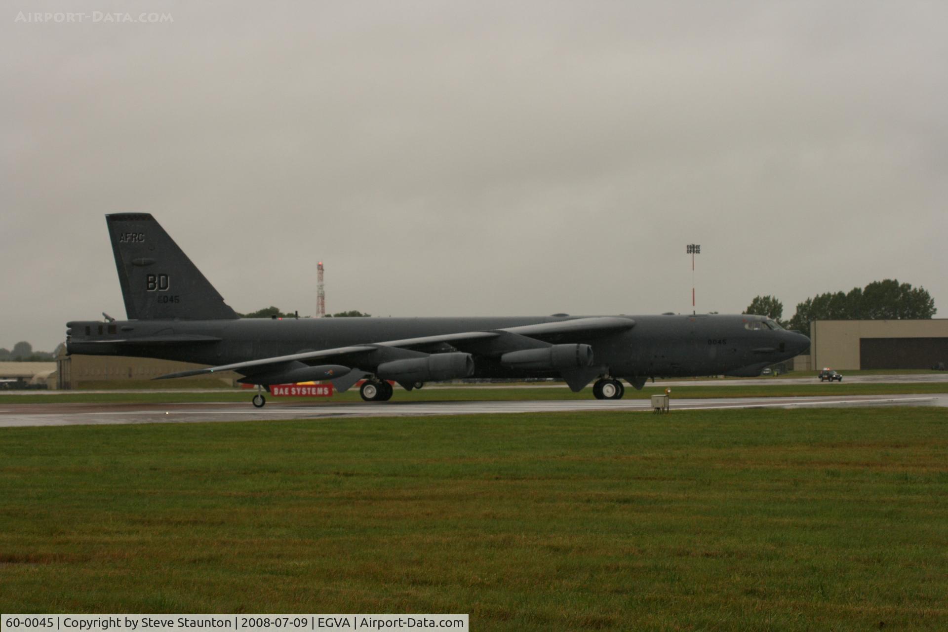 60-0045, 1960 Boeing B-52H Stratofortress C/N 464410, Taken at the Royal International Air Tattoo 2008 during arrivals and departures (show days cancelled due to bad weather)