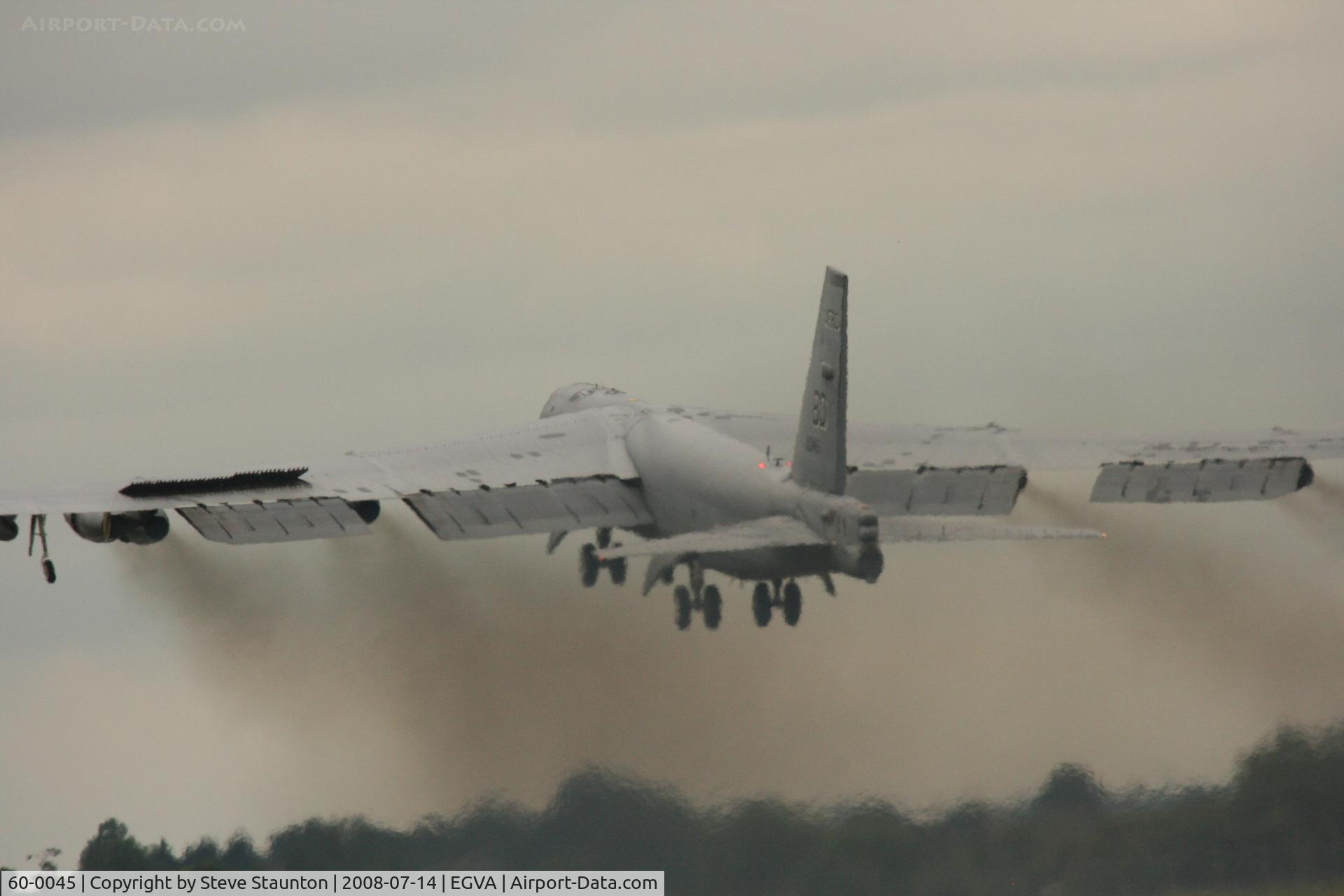 60-0045, 1960 Boeing B-52H Stratofortress C/N 464410, Taken at the Royal International Air Tattoo 2008 during arrivals and departures (show days cancelled due to bad weather)