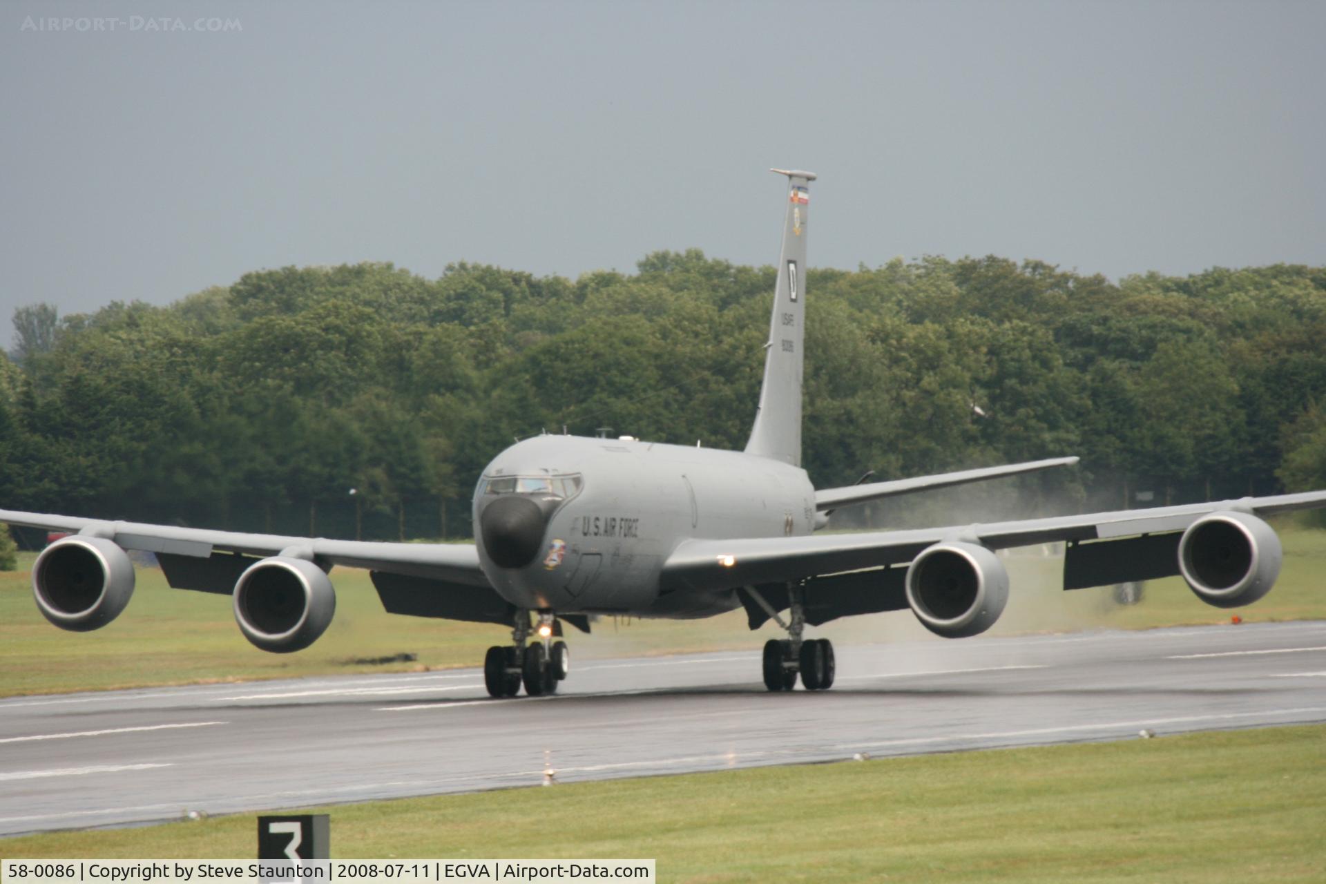 58-0086, 1958 Boeing KC-135R Stratotanker C/N 17831, Taken at the Royal International Air Tattoo 2008 during arrivals and departures (show days cancelled due to bad weather)