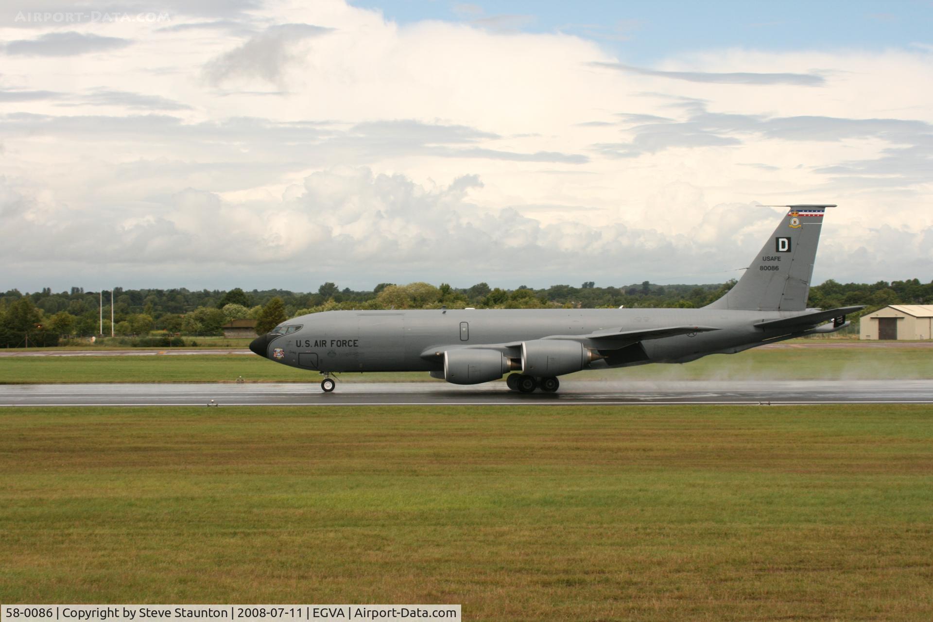 58-0086, 1958 Boeing KC-135R Stratotanker C/N 17831, Taken at the Royal International Air Tattoo 2008 during arrivals and departures (show days cancelled due to bad weather)