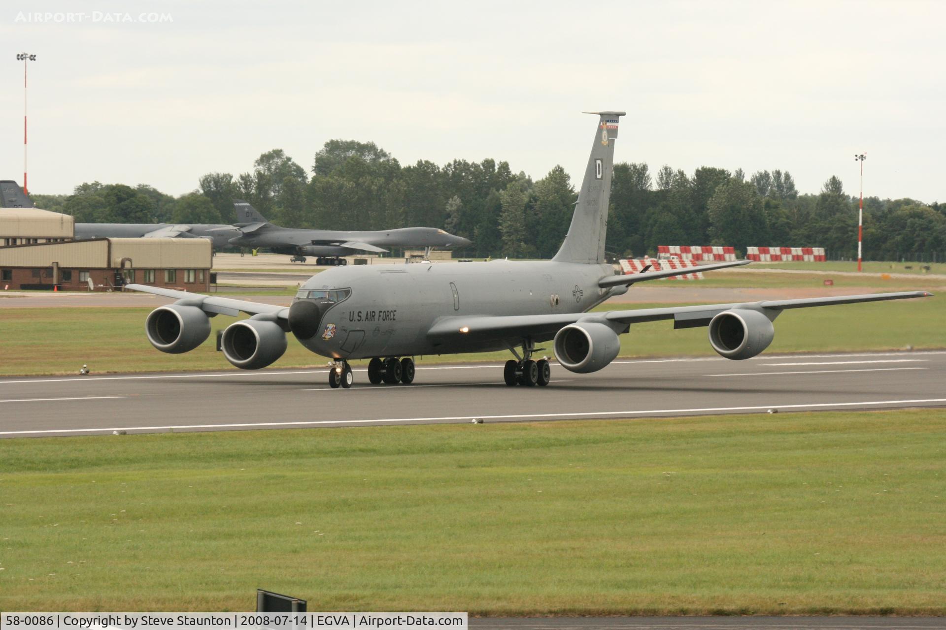 58-0086, 1958 Boeing KC-135R Stratotanker C/N 17831, Taken at the Royal International Air Tattoo 2008 during arrivals and departures (show days cancelled due to bad weather)