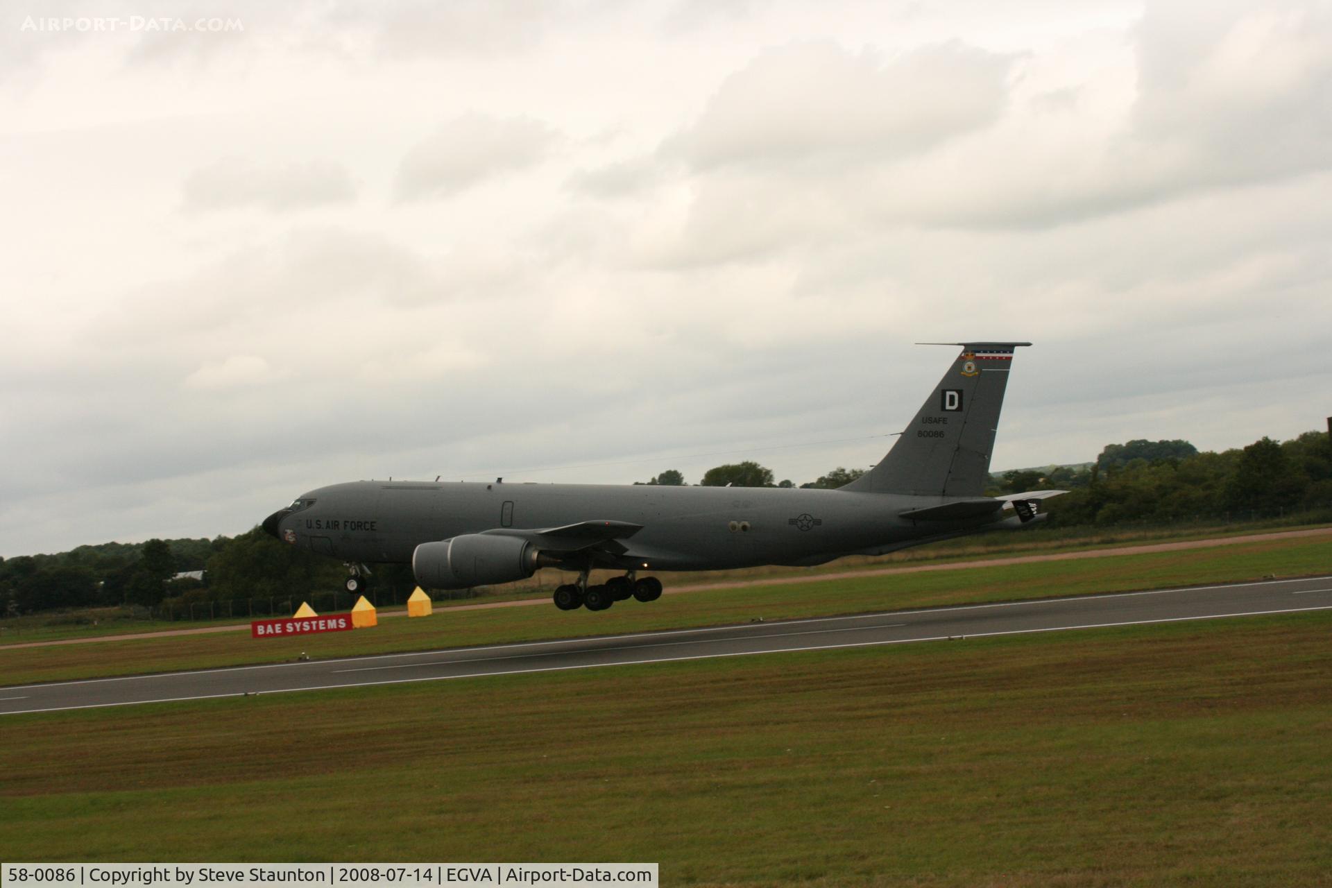 58-0086, 1958 Boeing KC-135R Stratotanker C/N 17831, Taken at the Royal International Air Tattoo 2008 during arrivals and departures (show days cancelled due to bad weather)