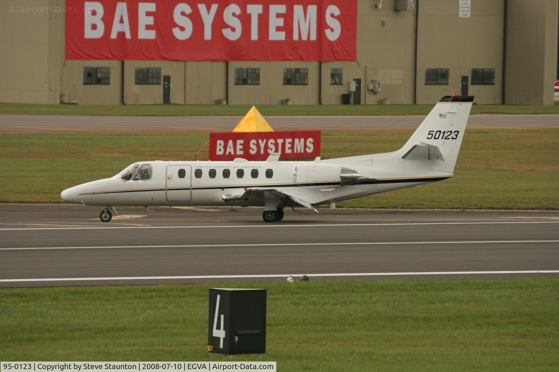 95-0123, 1995 Cessna UC-35A Citation Ultra C/N 560-0387, Taken at the Royal International Air Tattoo 2008 during arrivals and departures (show days cancelled due to bad weather)