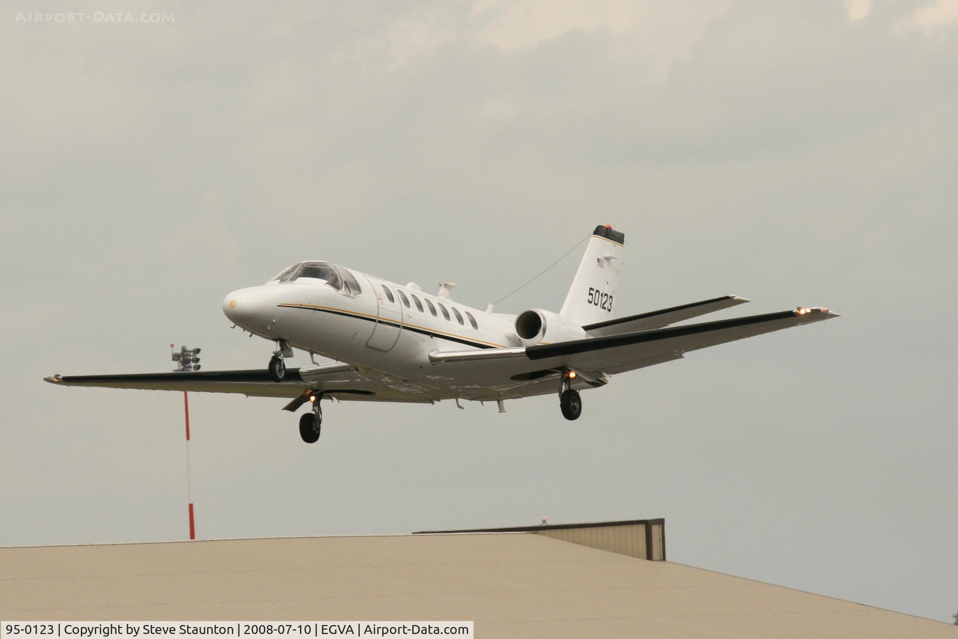 95-0123, 1995 Cessna UC-35A Citation Ultra C/N 560-0387, Taken at the Royal International Air Tattoo 2008 during arrivals and departures (show days cancelled due to bad weather)