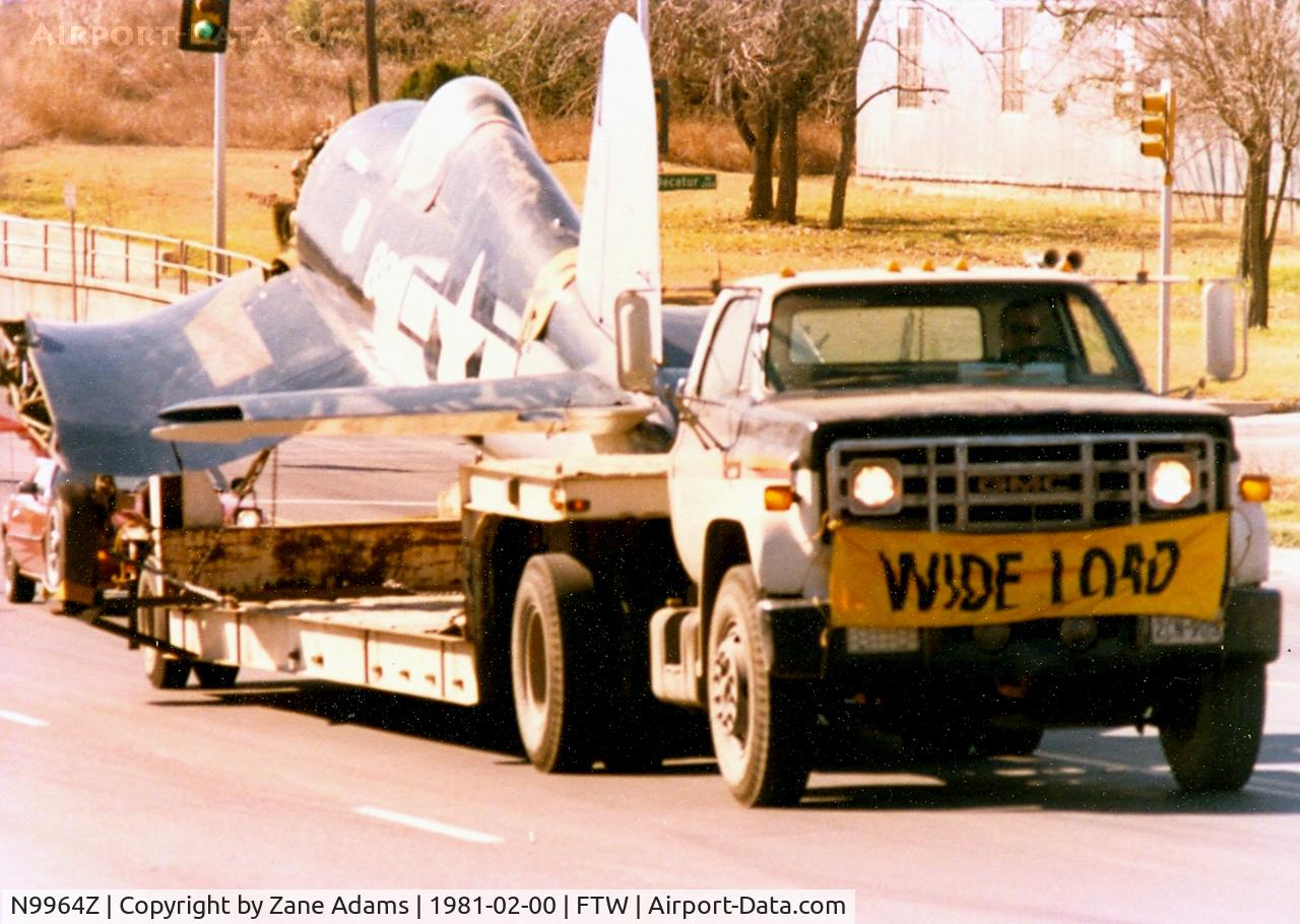 N9964Z, 1943 Goodyear FG-1D Corsair C/N 3729, CAF Corsair headed to LTV for rebuild.