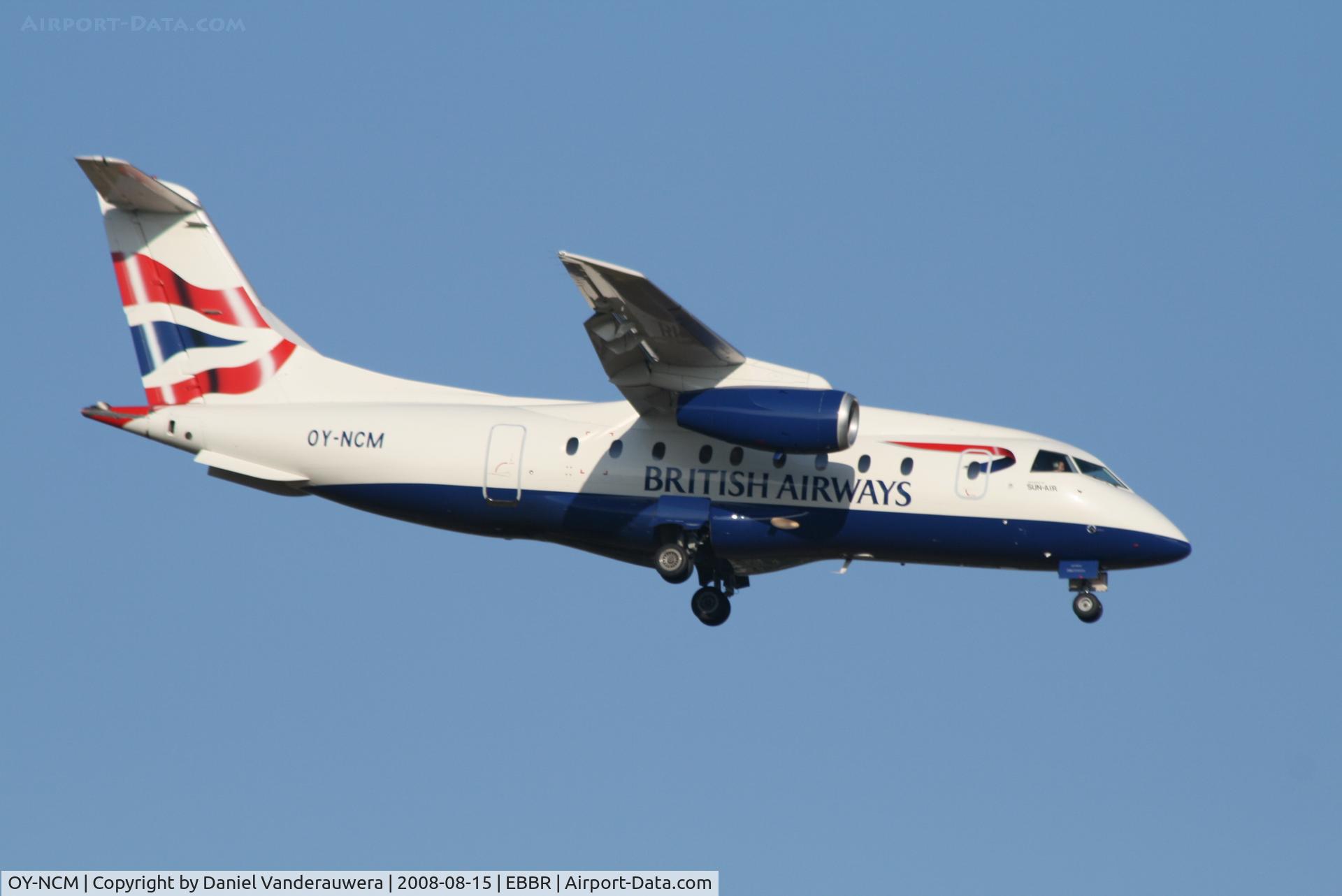 OY-NCM, 2001 Fairchild Dornier 328-300 328JET C/N 3190, flight BA8221 is descending to rwy 02