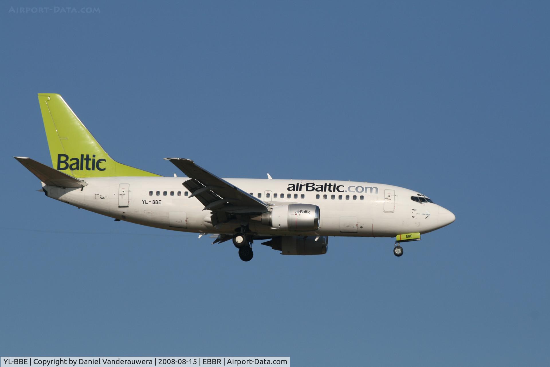 YL-BBE, 1998 Boeing 737-53S C/N 29073, arrival of flight BT601 to rwy 02