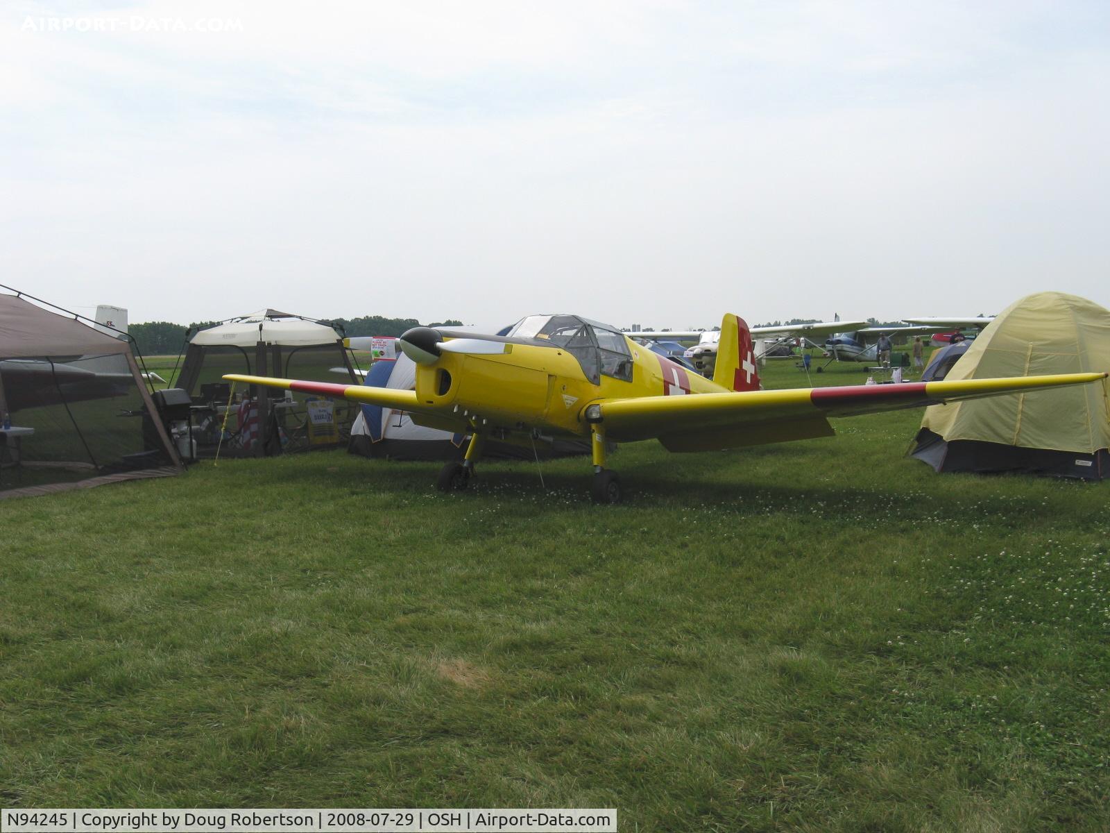 N94245, 1949 Bucker Bu-181 Bestmann C/N 25145, 1949 A. B. Hagglund Und Soner BUCKER BU-181 BESTMANN, Walter LOM 332B 140 Hp or 160 Hp when supercharger engaged, WINNER- EAA 2008 Classic Outstanding Limited Production Award. One of just TWO flying.