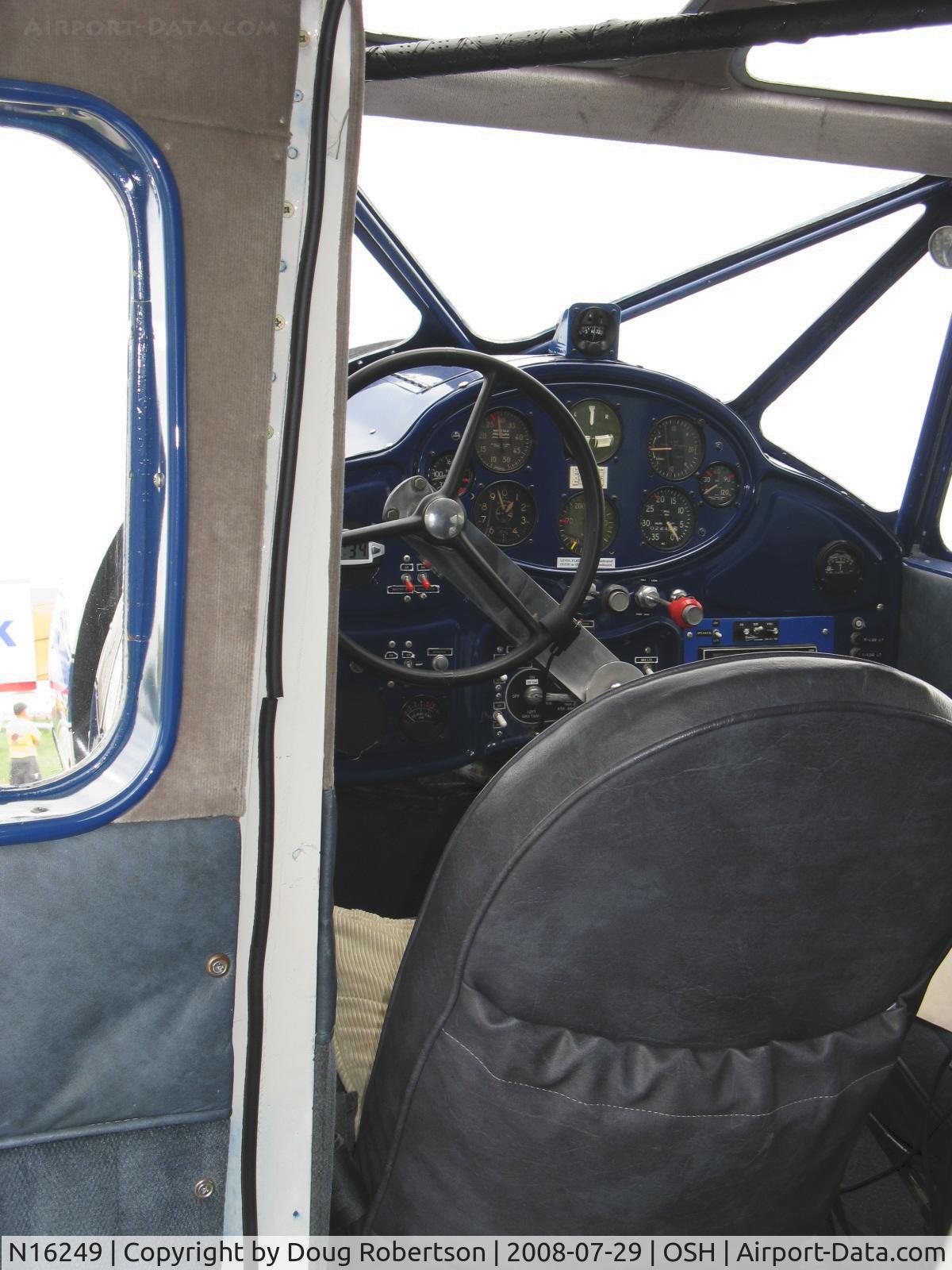 N16249, 1936 Waco YKS-6 C/N 4466, 1936 Waco YKS, Jacobs 275 Hp, panel, note: throwover control wheel-common in the era.