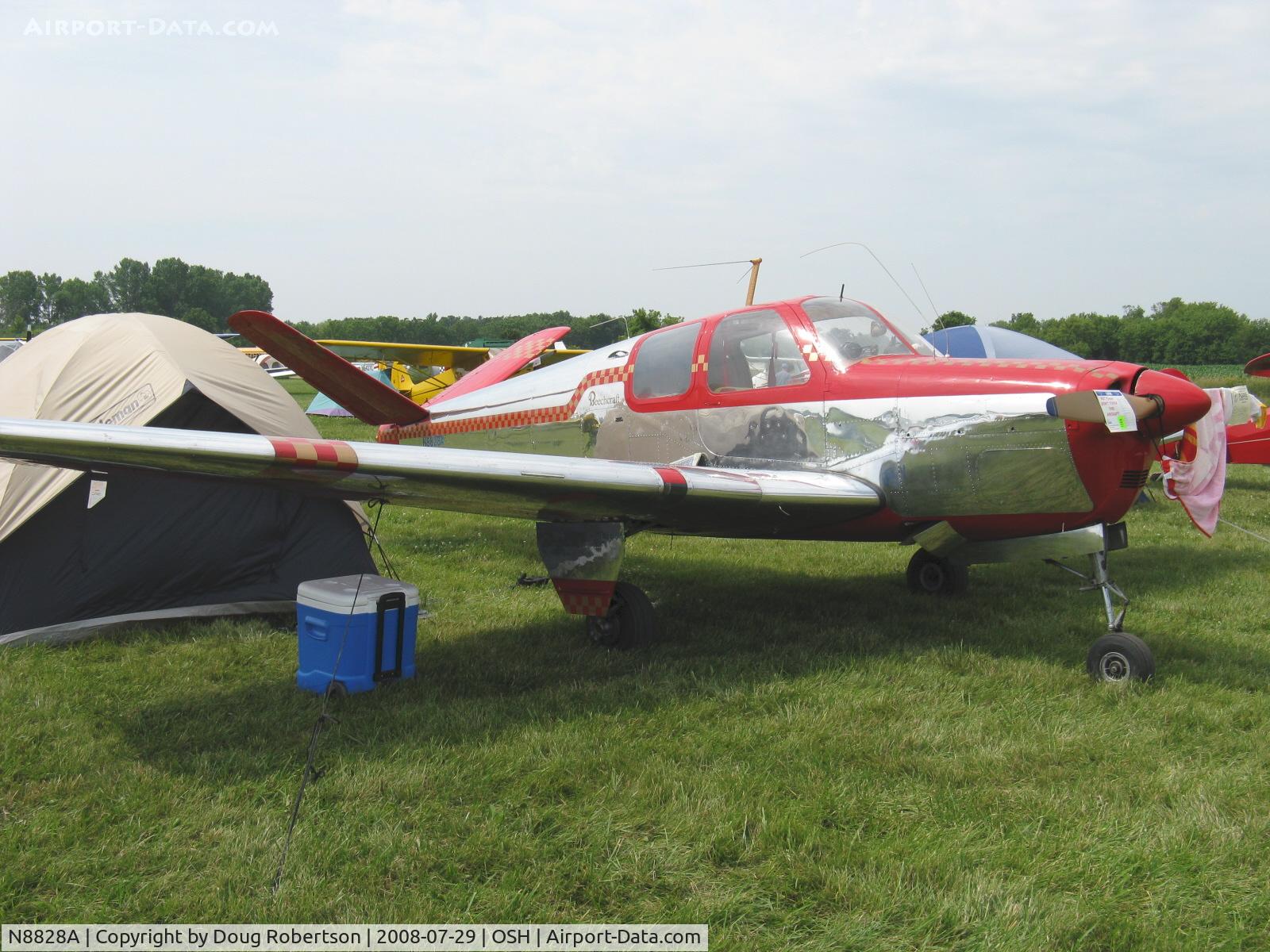 N8828A, 1950 Beech B35 C/N D-2373, 1950 Beech B35 BONANZA, Continental E-225-8 225 Hp upgrade